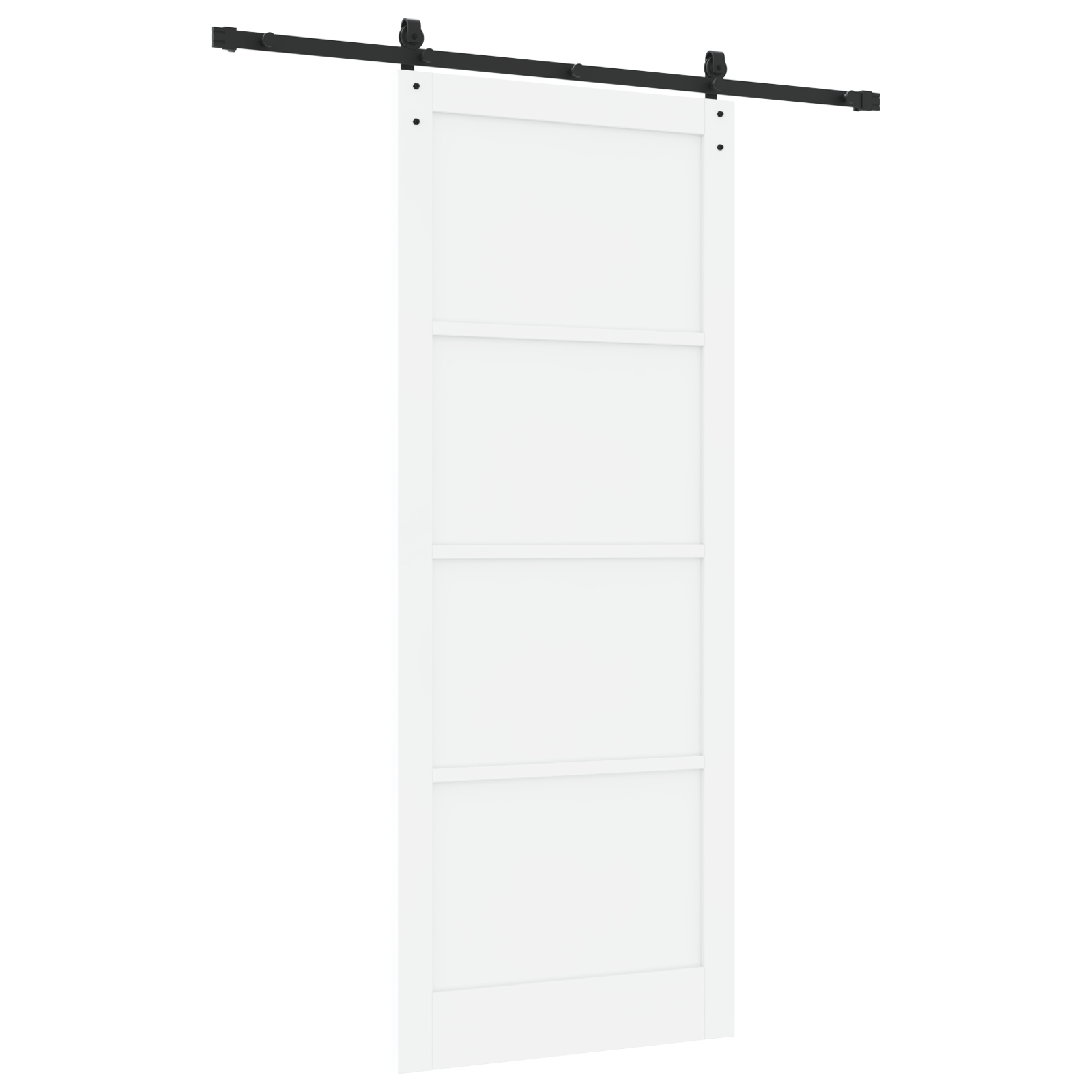 Sliding Door with Hardware Set White 93x232 cm Solid Wood Pine - Image 6