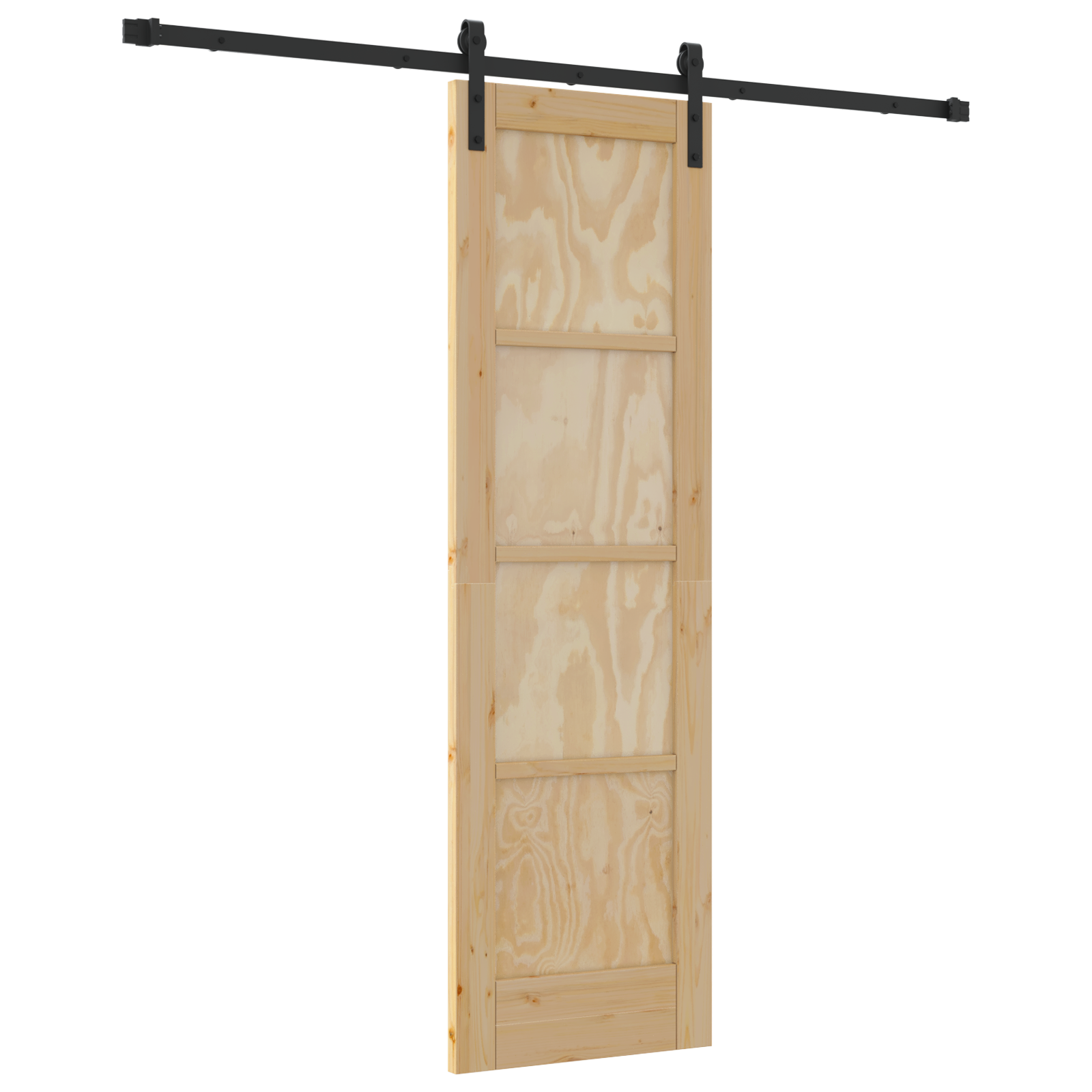 Sliding Door with Hardware Set 61x198.5 cm Solid Wood Pine - Image 2
