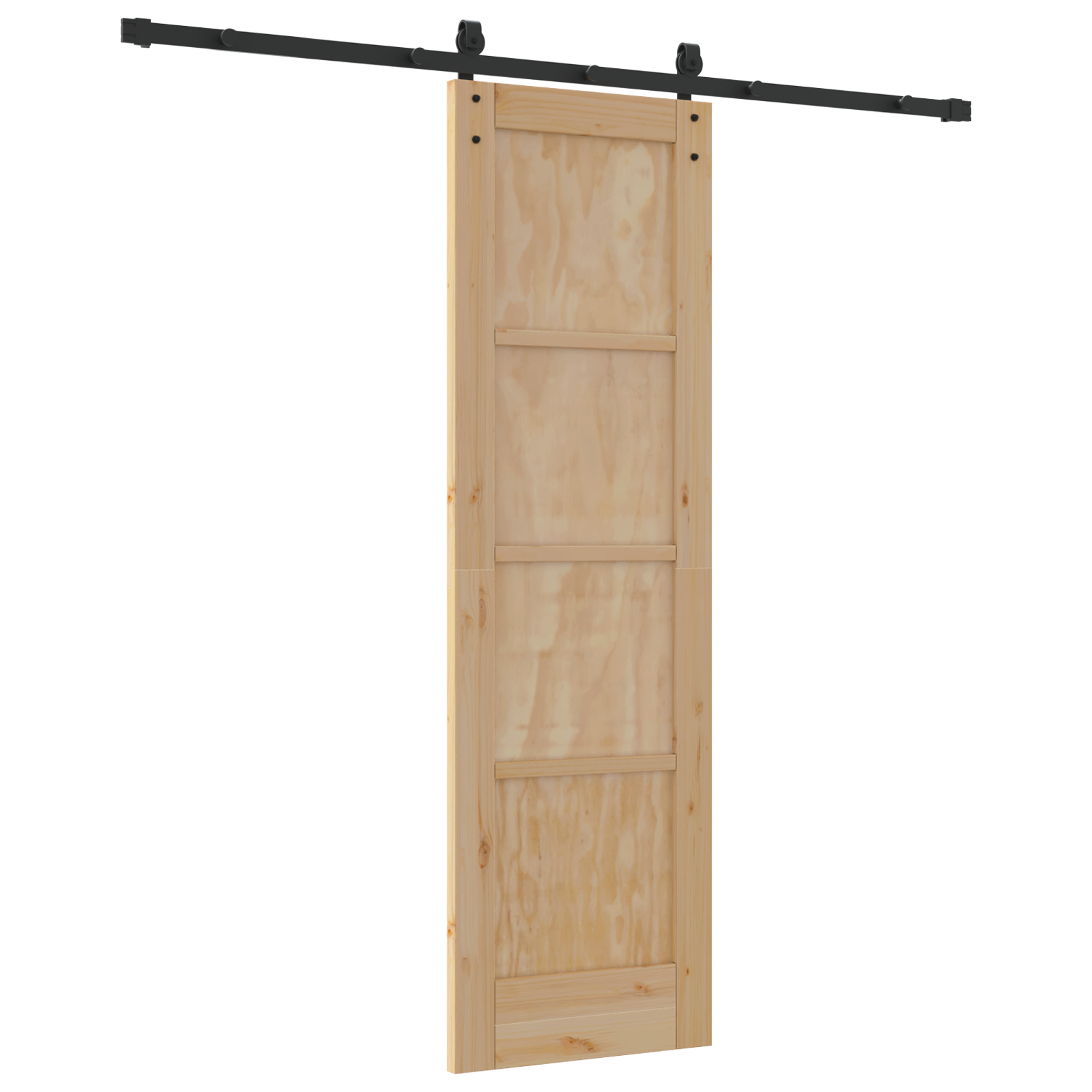 Sliding Door with Hardware Set 61x198.5 cm Solid Wood Pine - Image 6