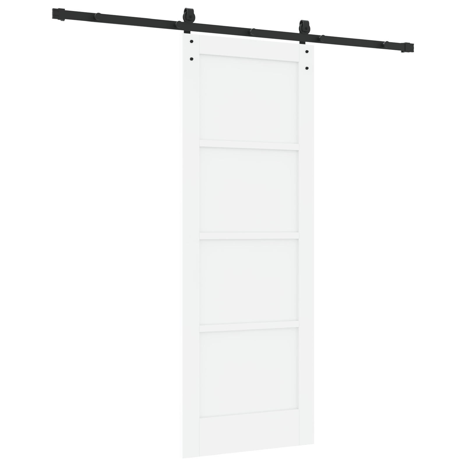 Sliding Door with Hardware Set White 73.5x198.5 cm Solid Wood Pine - Image 6