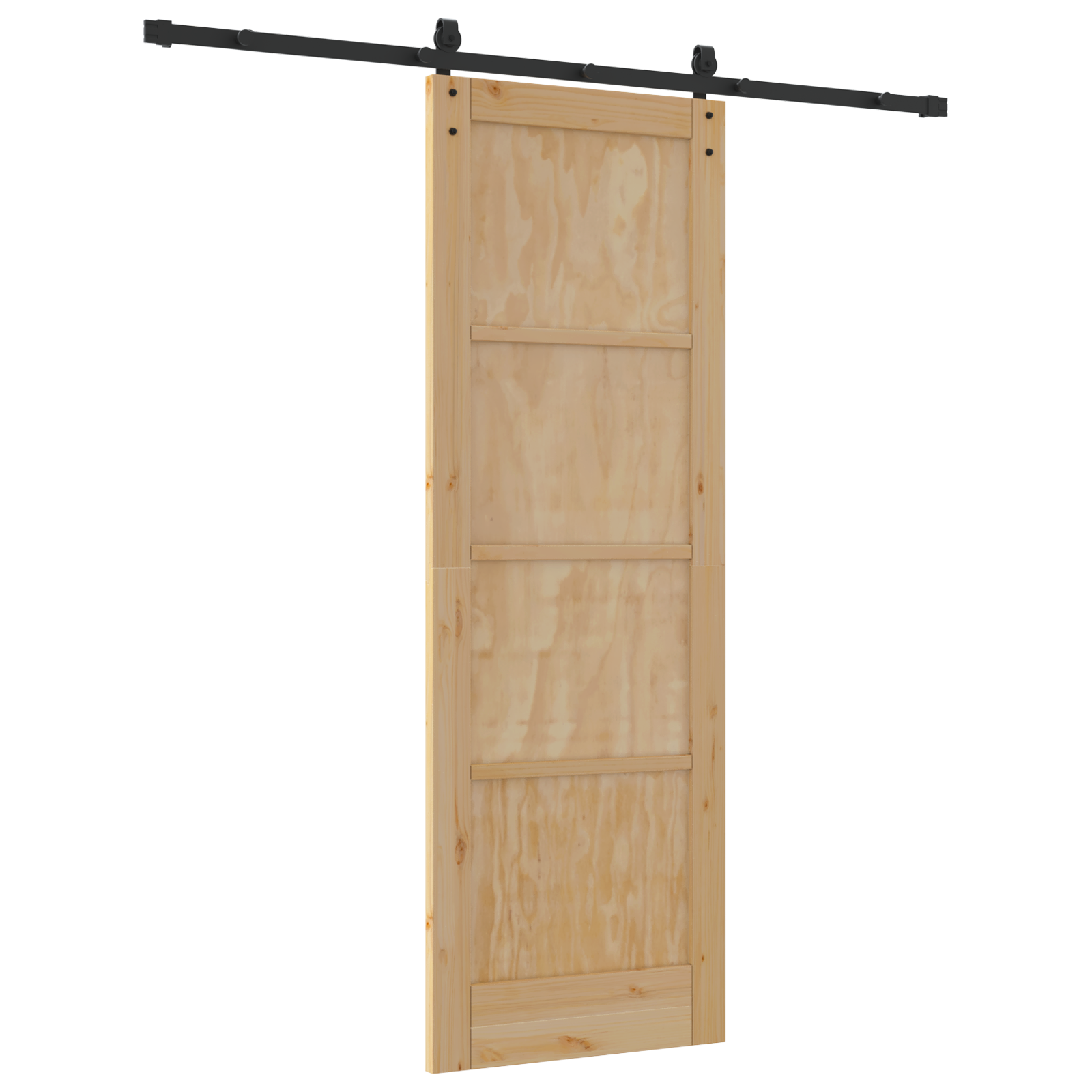 Sliding Door with Hardware Set 73.5x211 cm Solid Wood Pine - Image 6