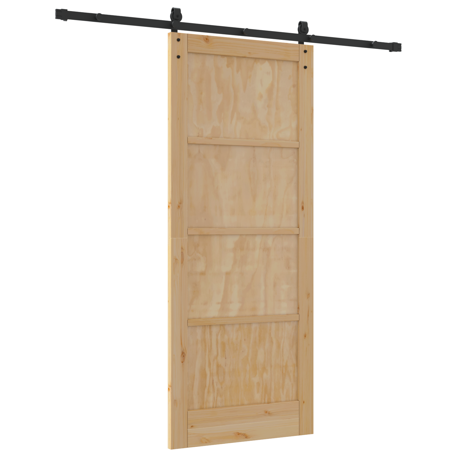 Sliding Door with Hardware Set 83x202 cm Solid Wood Pine - Image 6