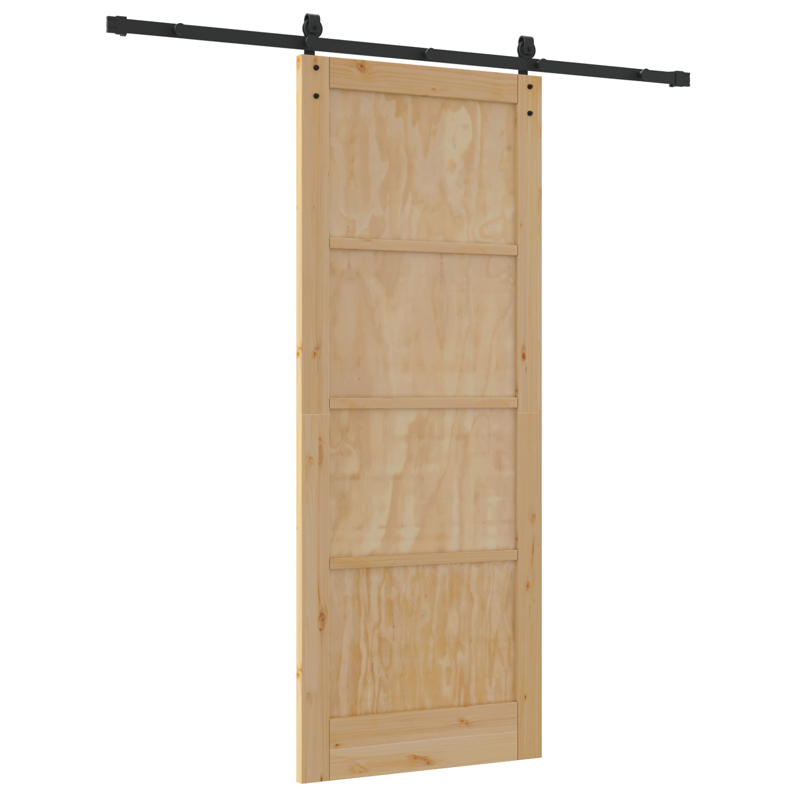 Sliding Door with Hardware Set 83x211 cm Solid Wood Pine - Image 6