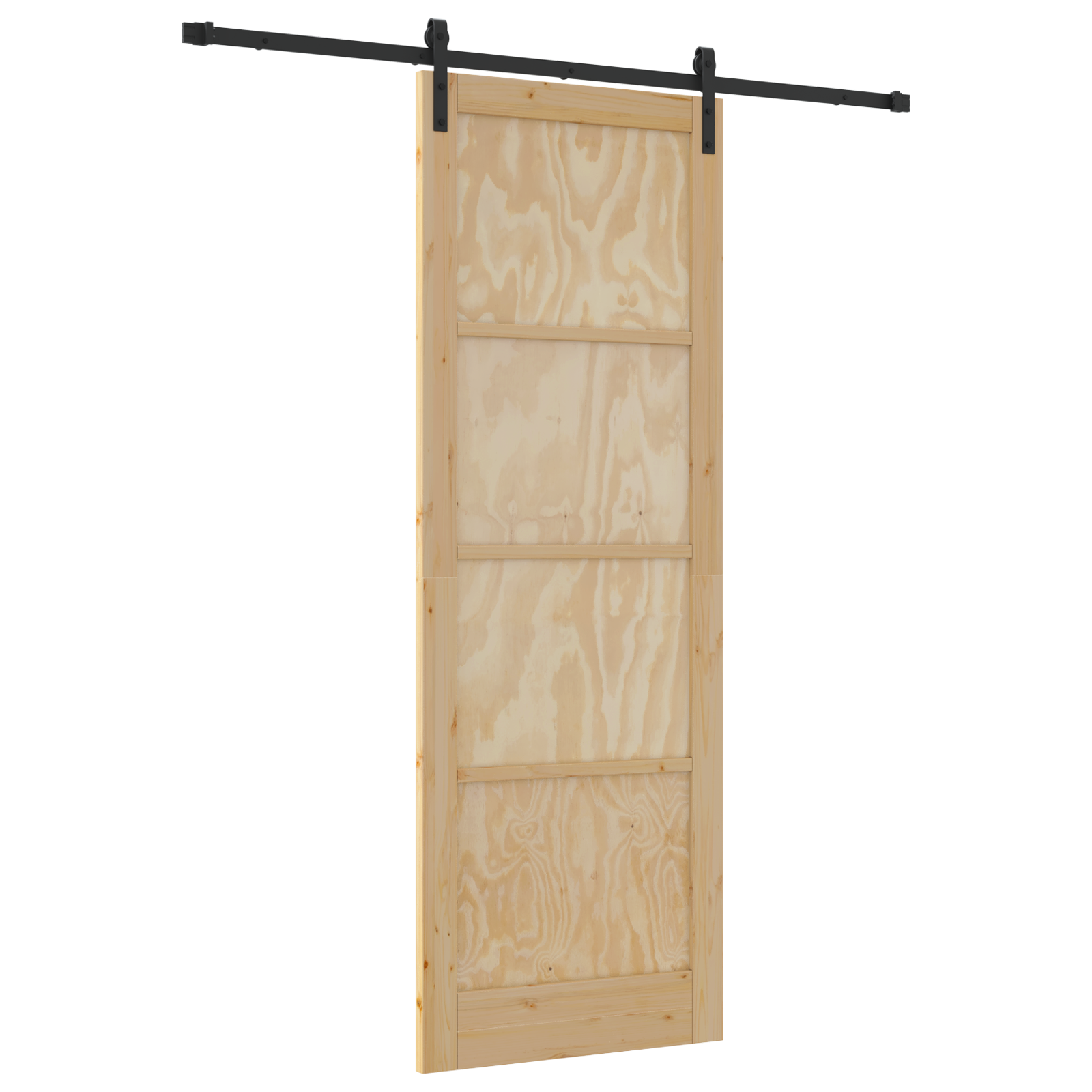 Sliding Door with Hardware Set 83x232 cm Solid Wood Pine - Image 2