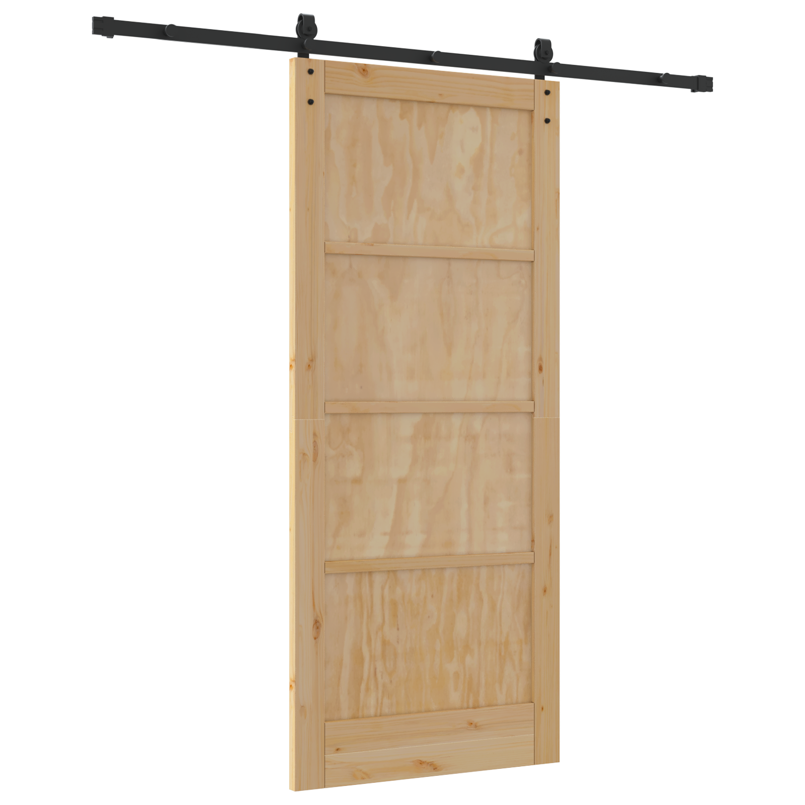 Sliding Door with Hardware Set 86x198.5 cm Solid Pine Wood - Image 6