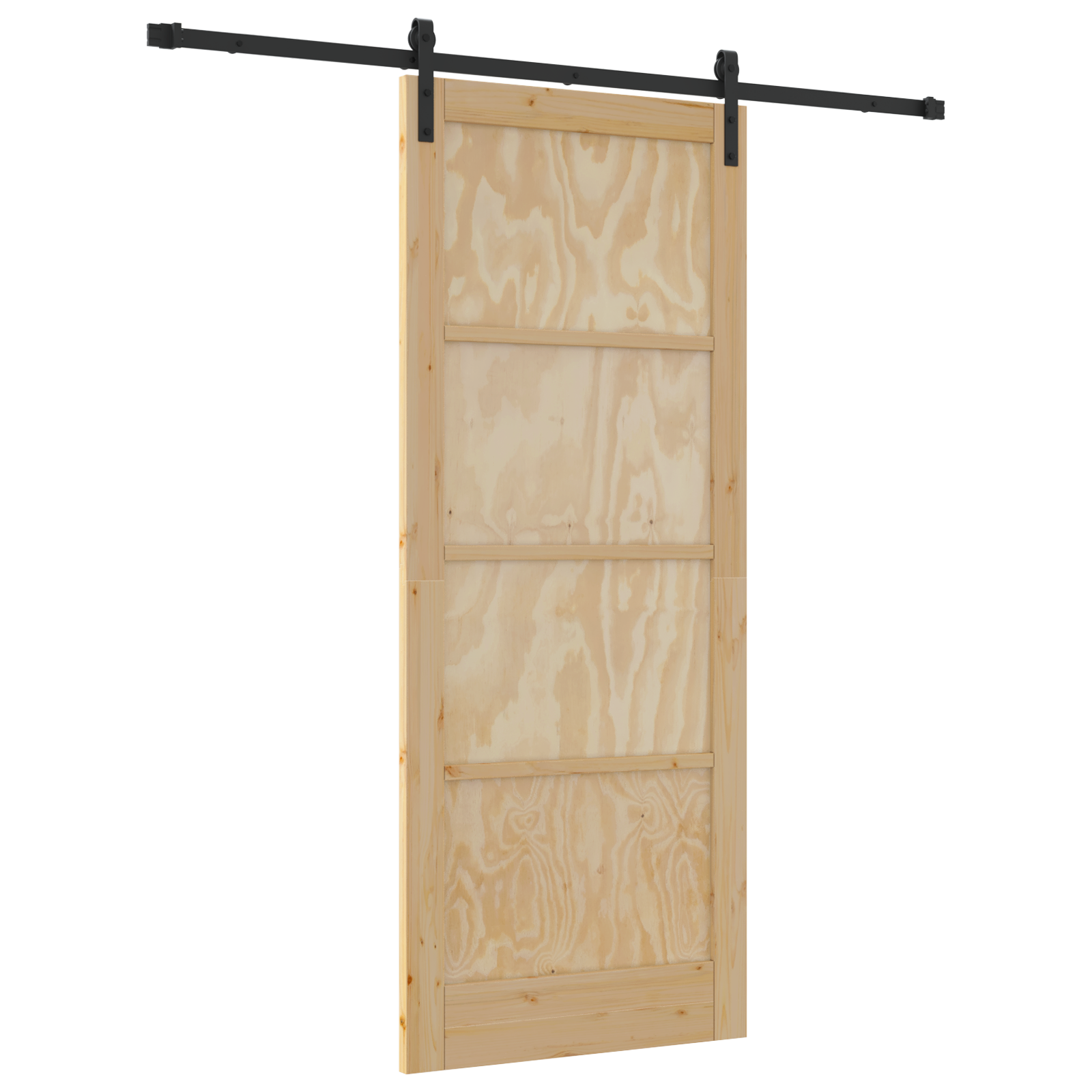 Sliding Door with Hardware Set 86x211 cm Solid Wood Pine - Image 2