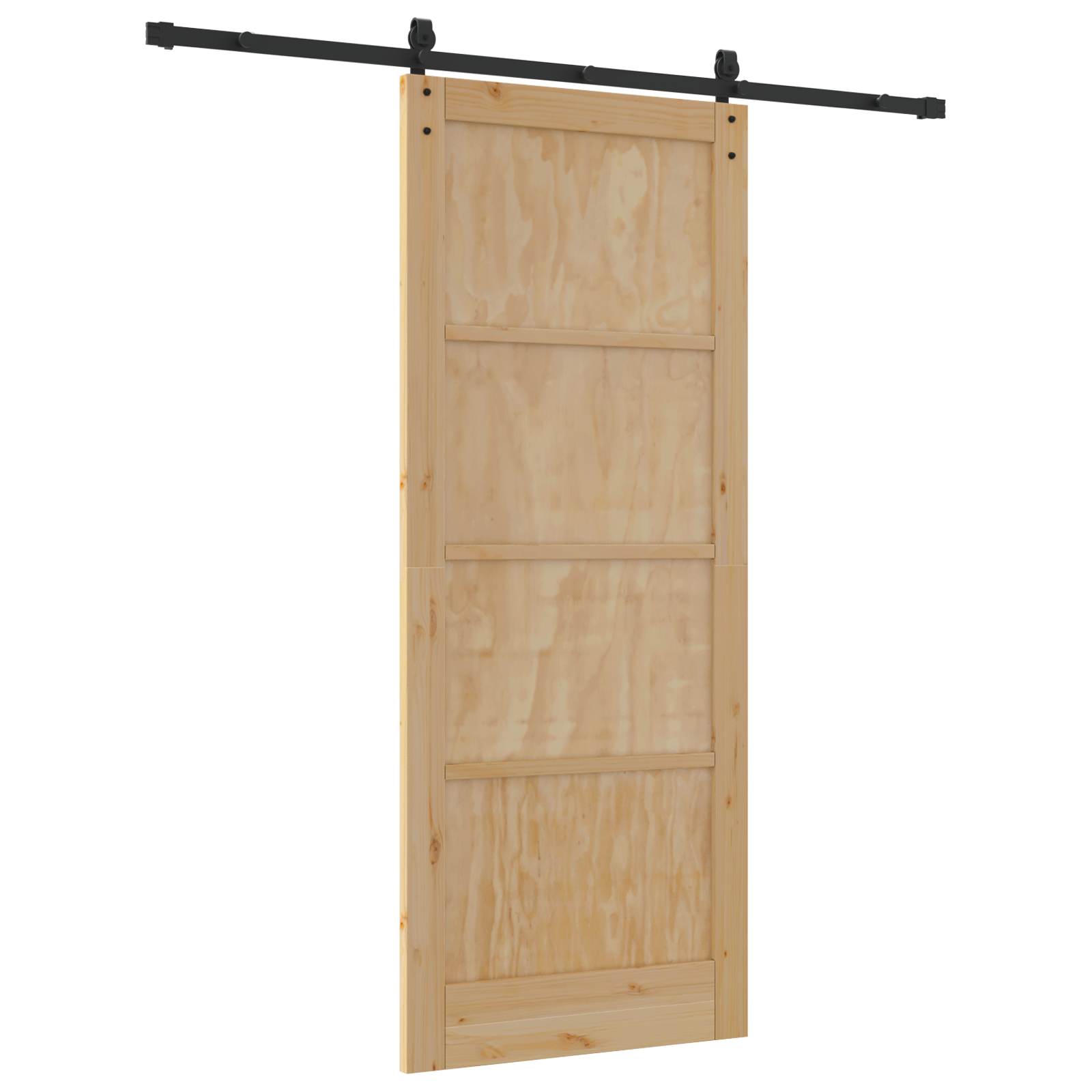 Sliding Door with Hardware Set 86x211 cm Solid Wood Pine - Image 6