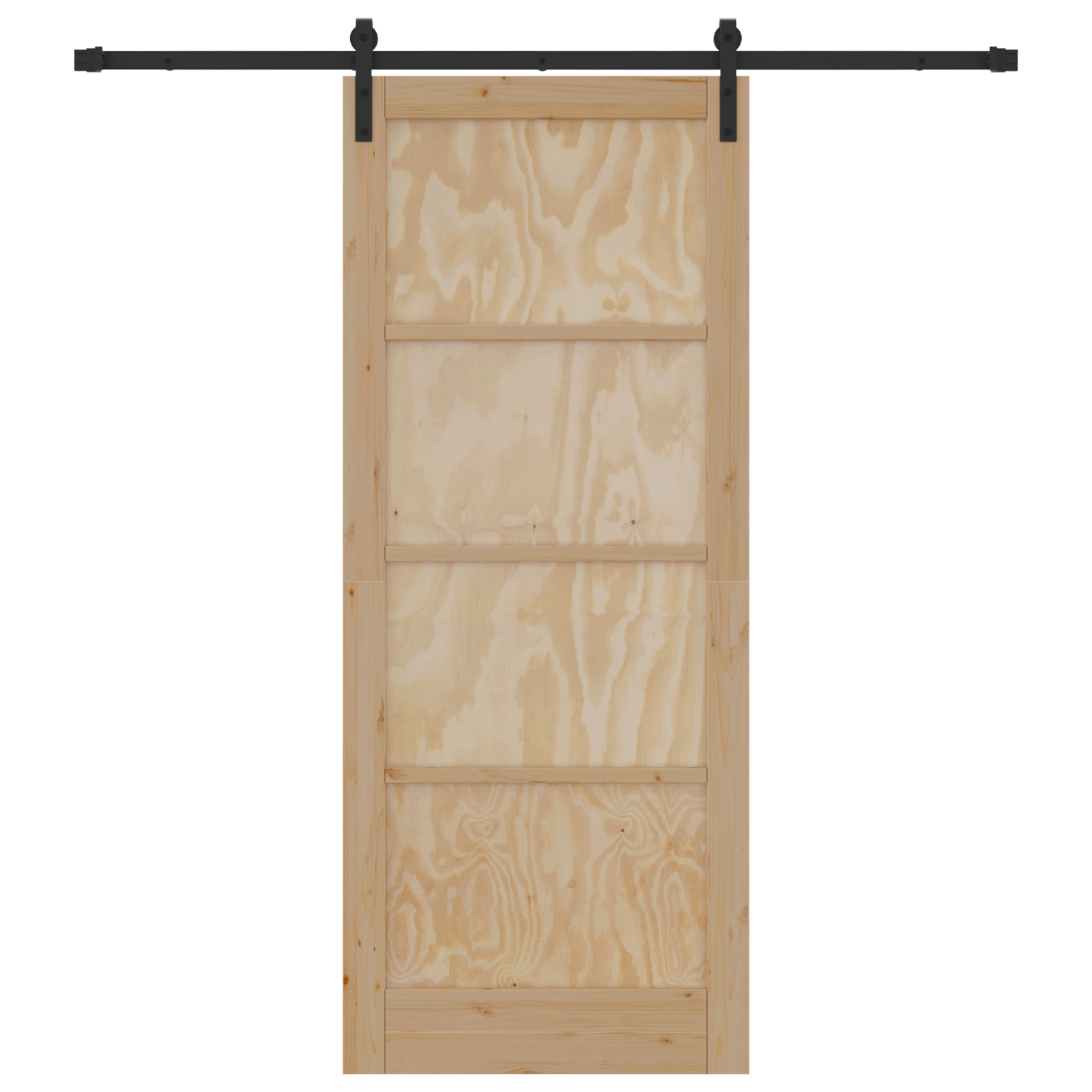 Sliding Door with Hardware Set 86x211 cm Solid Wood Pine - Image 4