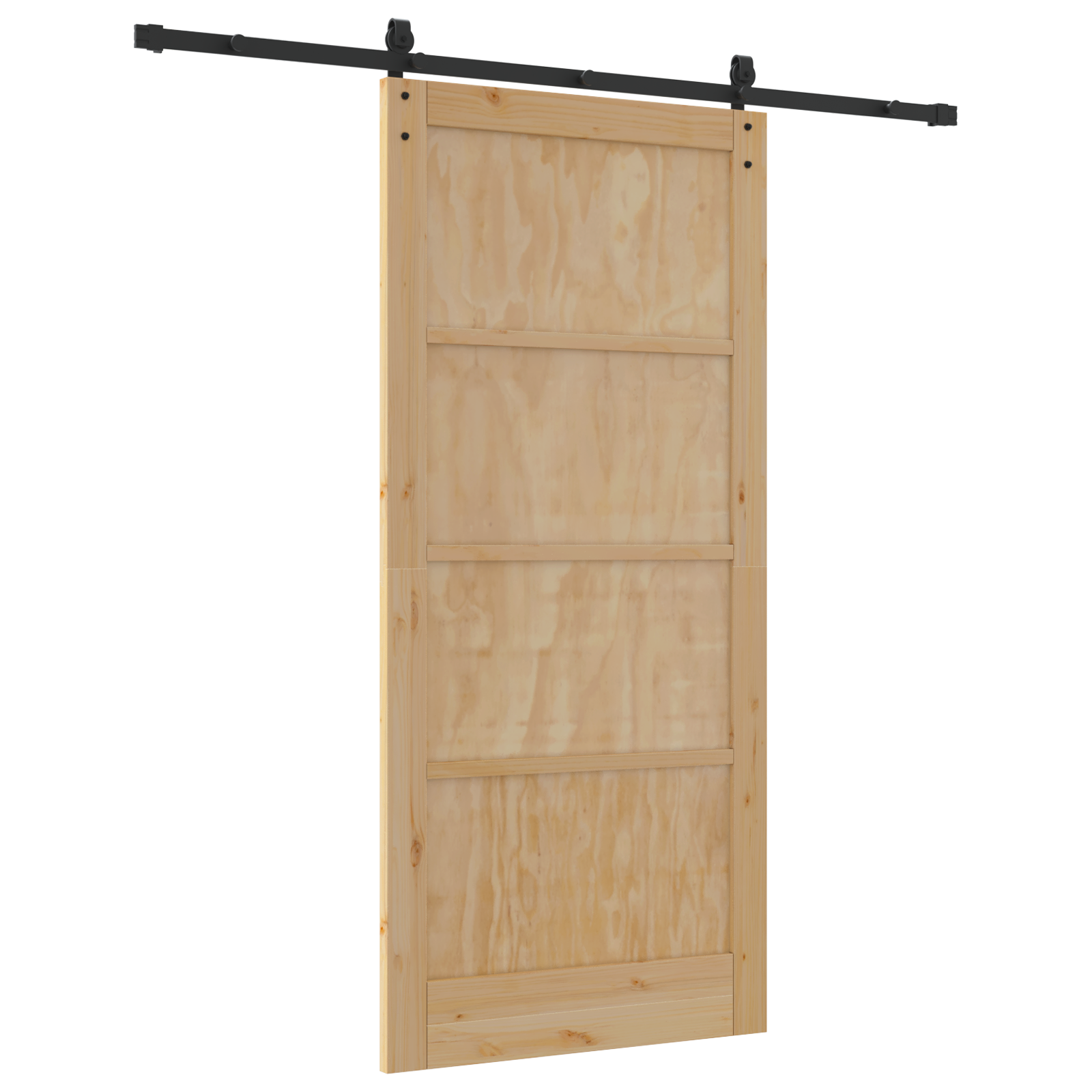 Sliding Door with Hardware Set 93x202 cm Solid Wood Pine - Image 6