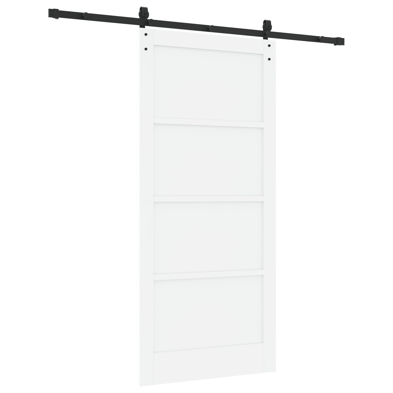 Sliding Door with Hardware Set White 93x202 cm Solid Wood Pine - Image 6