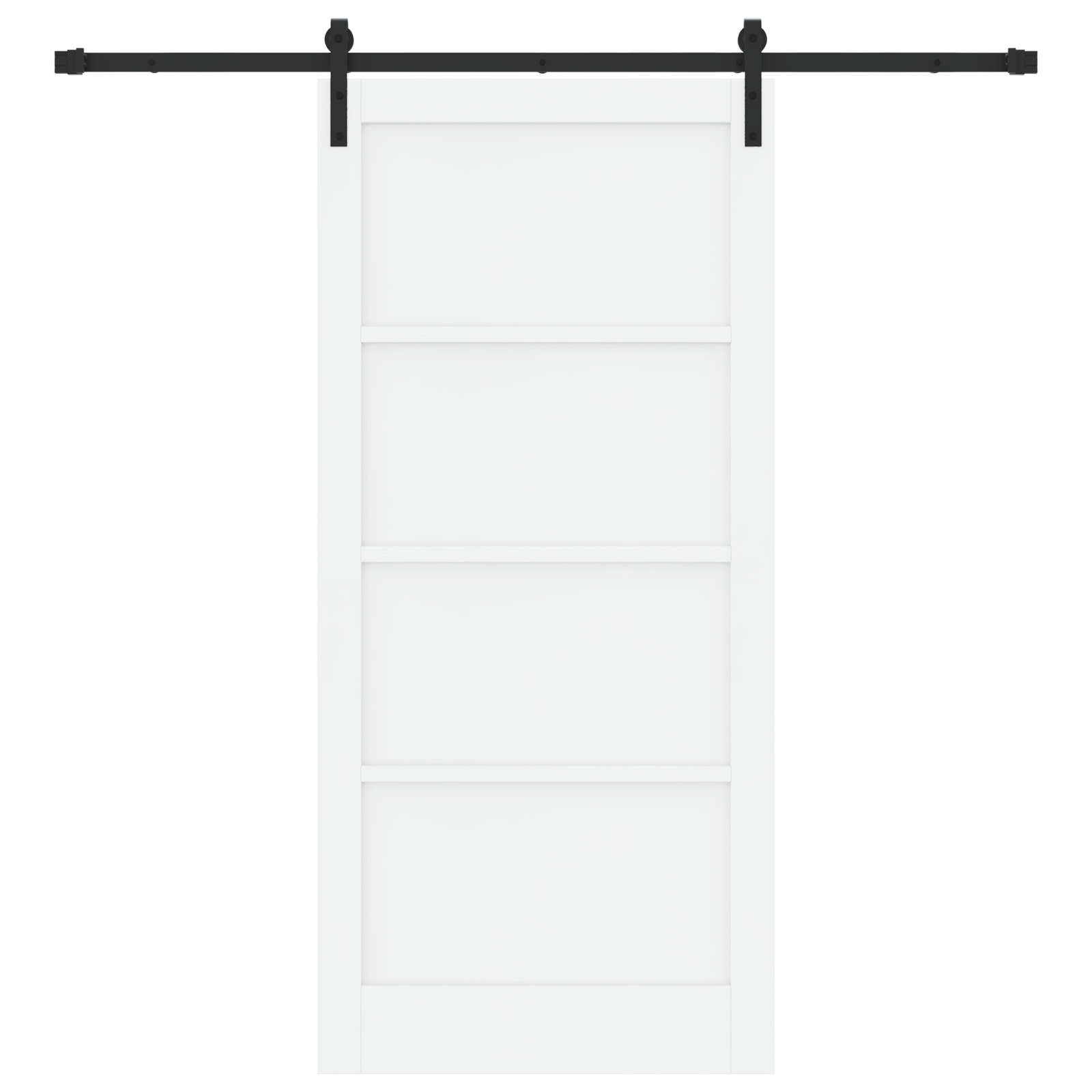 Sliding Door with Hardware Set White 93x202 cm Solid Wood Pine - Image 4