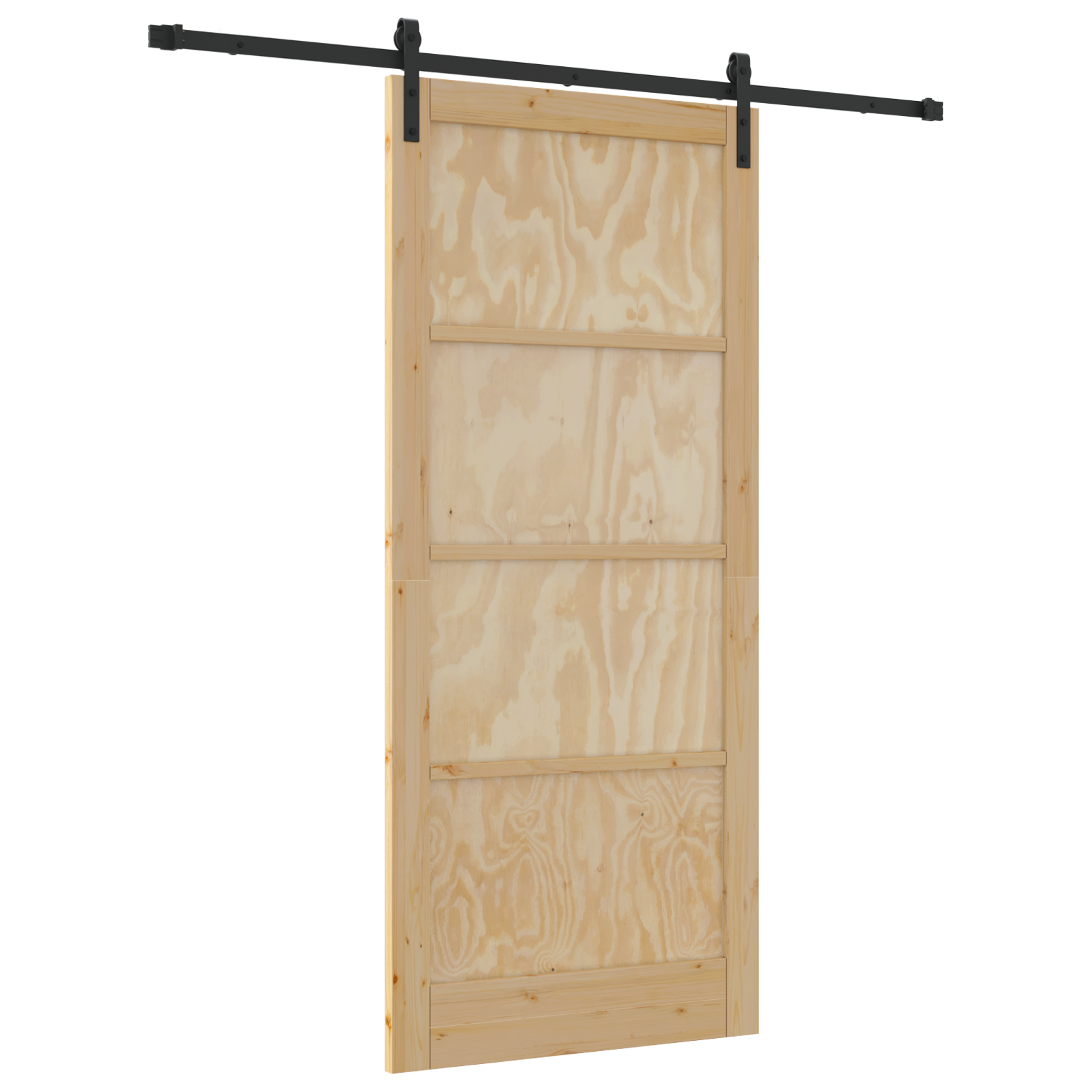 Sliding Door with Hardware Set 93x211 cm Solid Wood Pine - Image 2