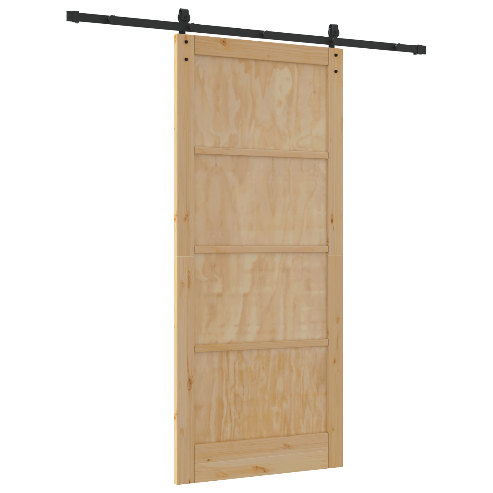 Sliding Door with Hardware Set 93x211 cm Solid Wood Pine - Image 6