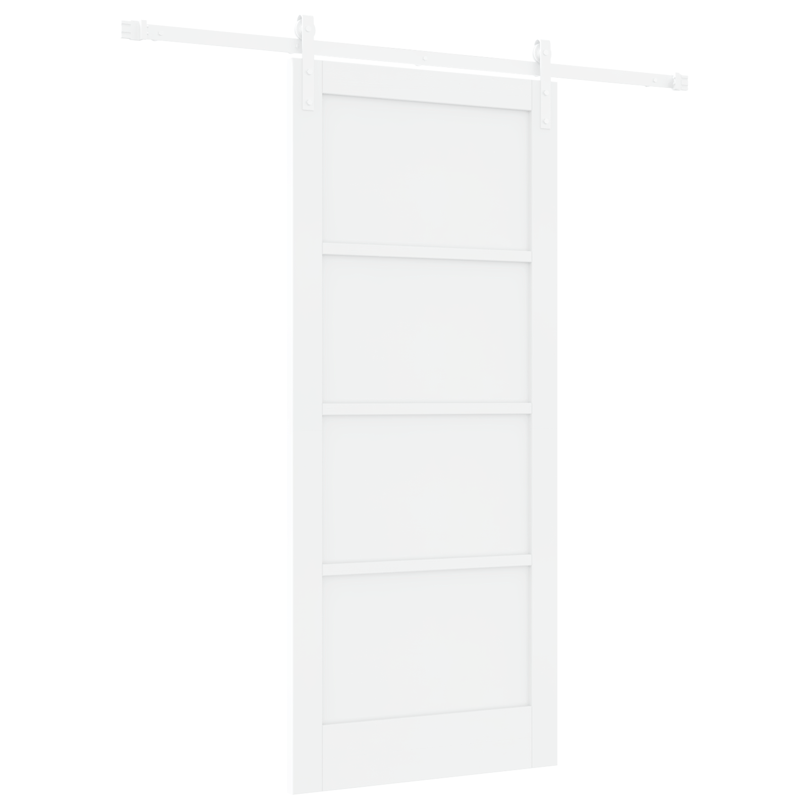 Sliding Door with Hardware Set White 86x198.5 cm Solid Wood Pine - Image 2