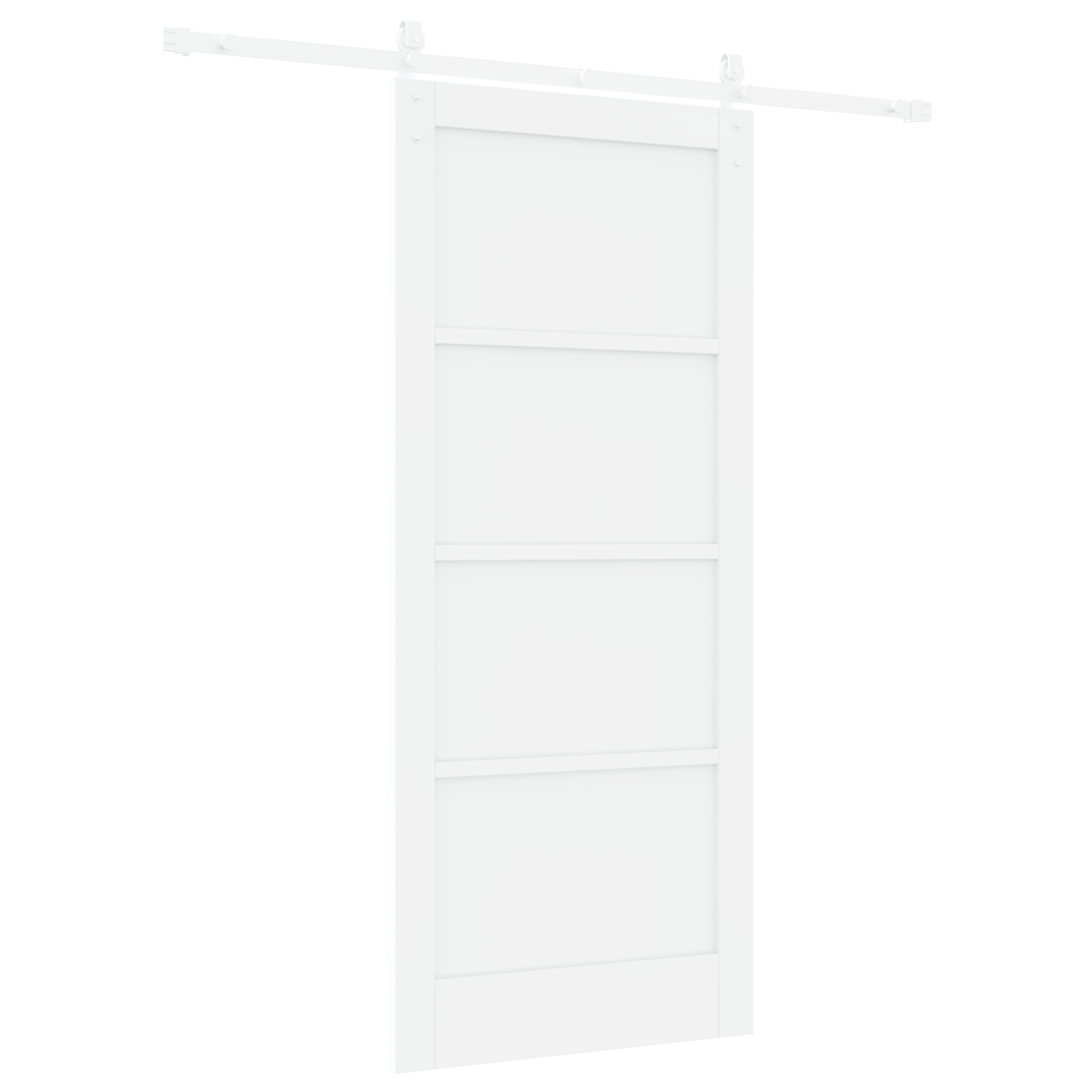 Sliding Door with Hardware Set White 86x198.5 cm Solid Wood Pine - Image 6
