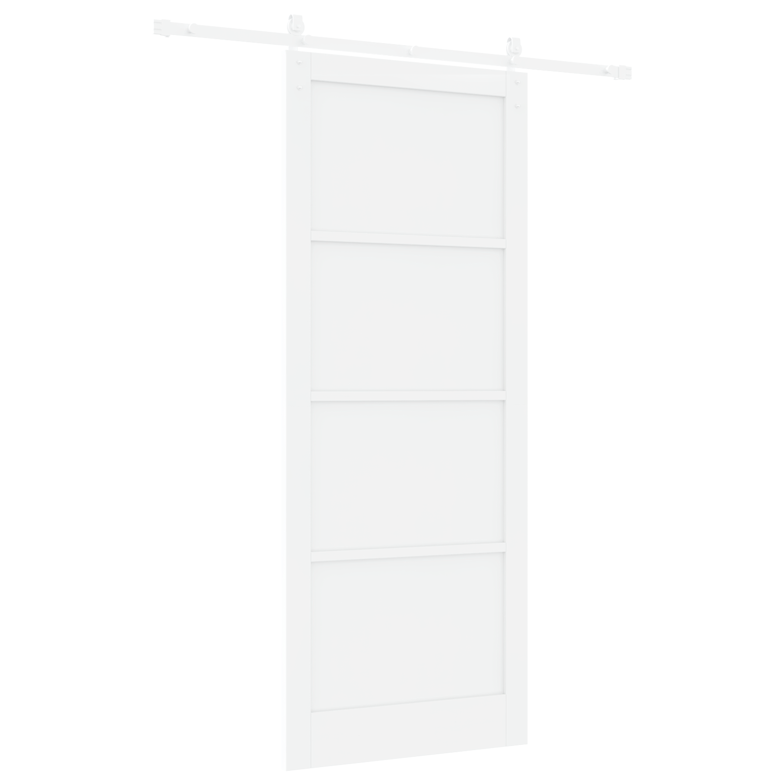 Sliding Door with Hardware Set White 93x232 cm Solid Wood Pine - Image 6