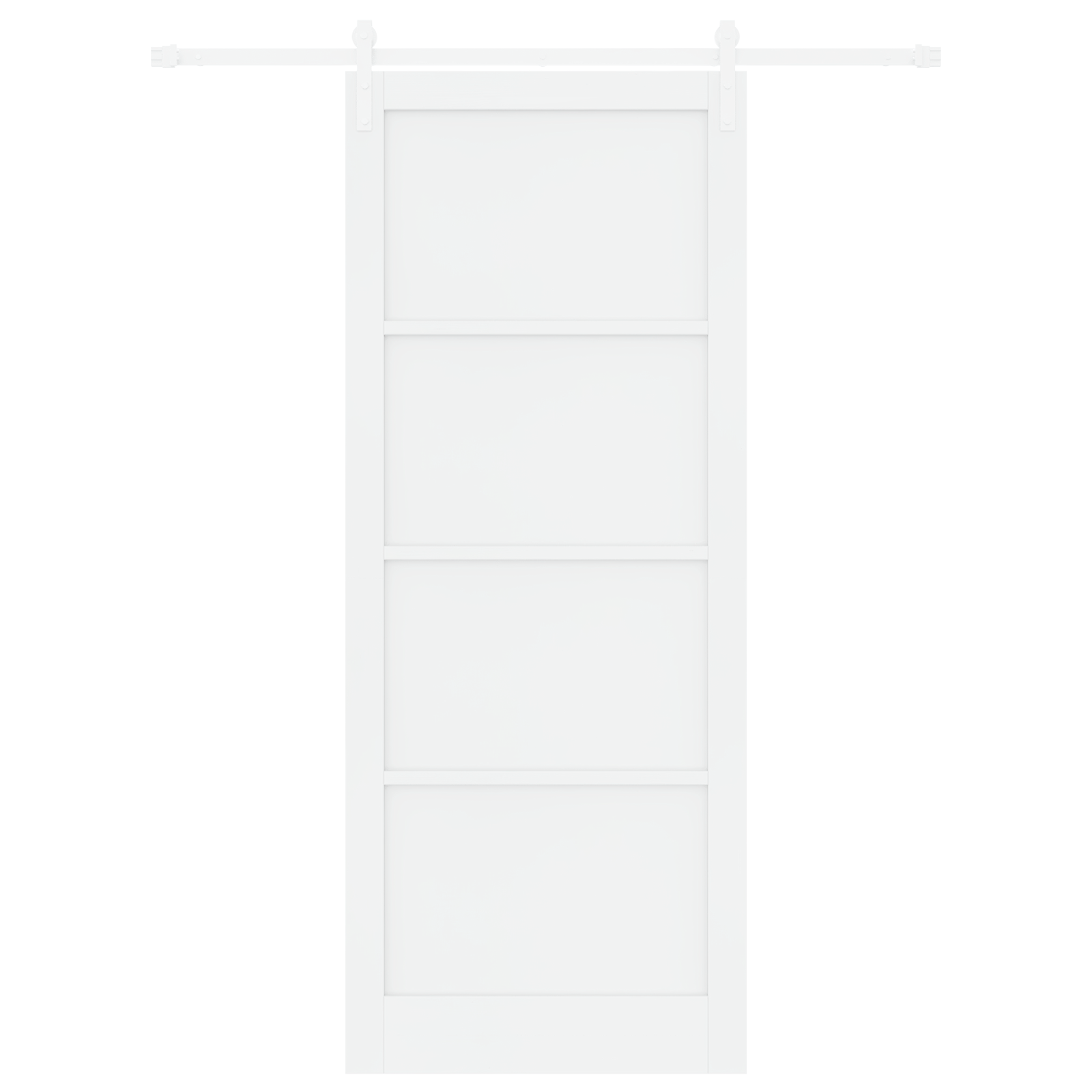 Sliding Door with Hardware Set White 93x232 cm Solid Wood Pine - Image 4