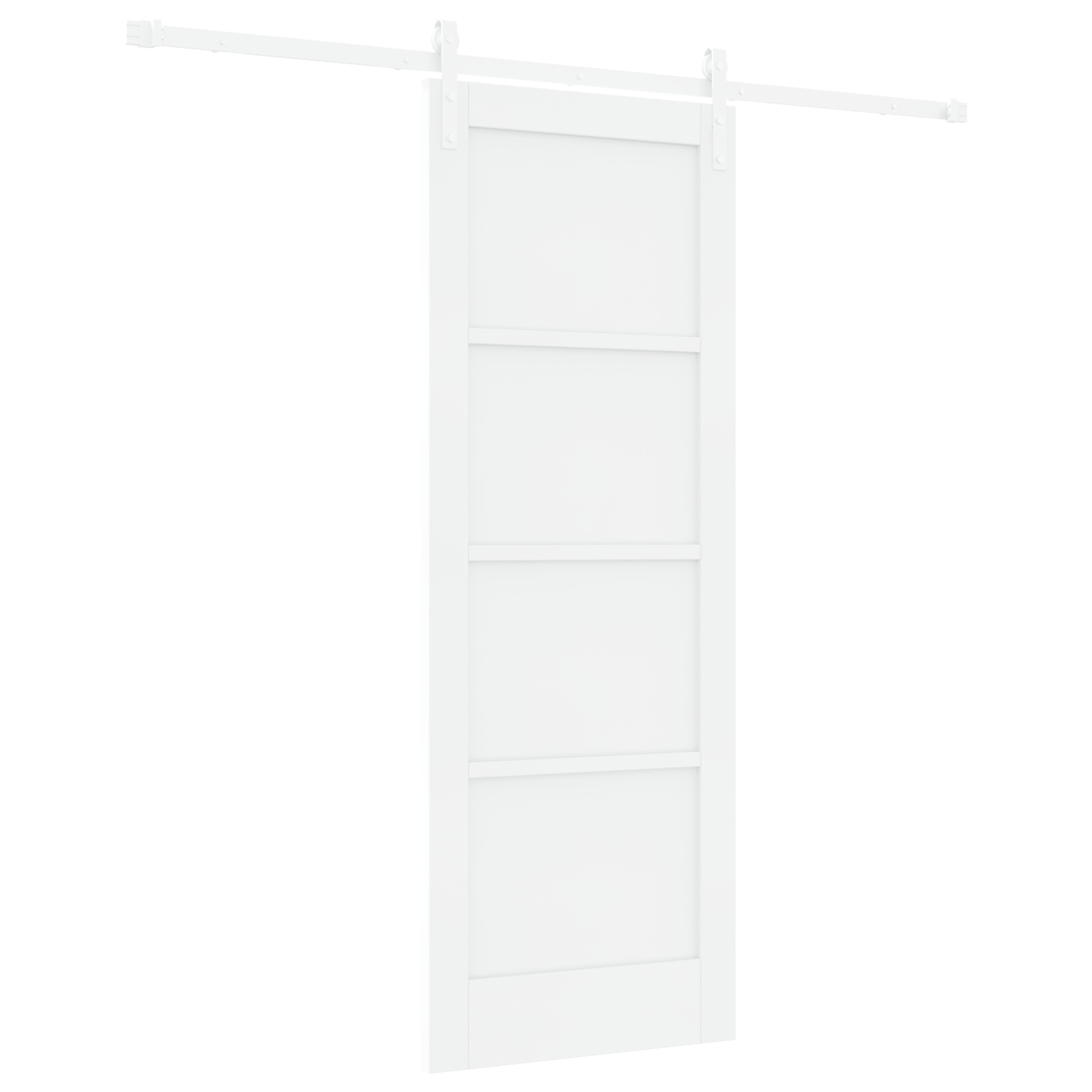 Sliding Door with Hardware Set White 73.5x198.5 cm Solid Wood Pine - Image 2