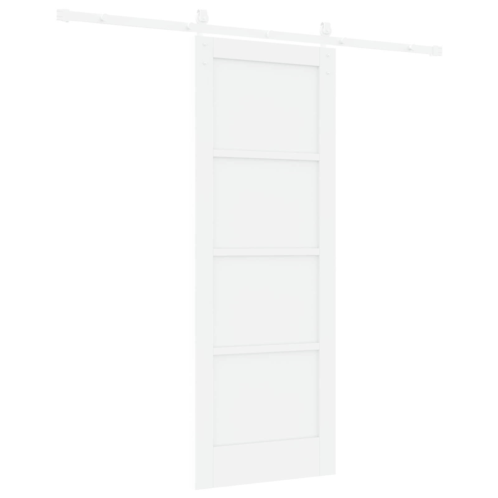 Sliding Door with Hardware Set White 73.5x198.5 cm Solid Wood Pine - Image 6