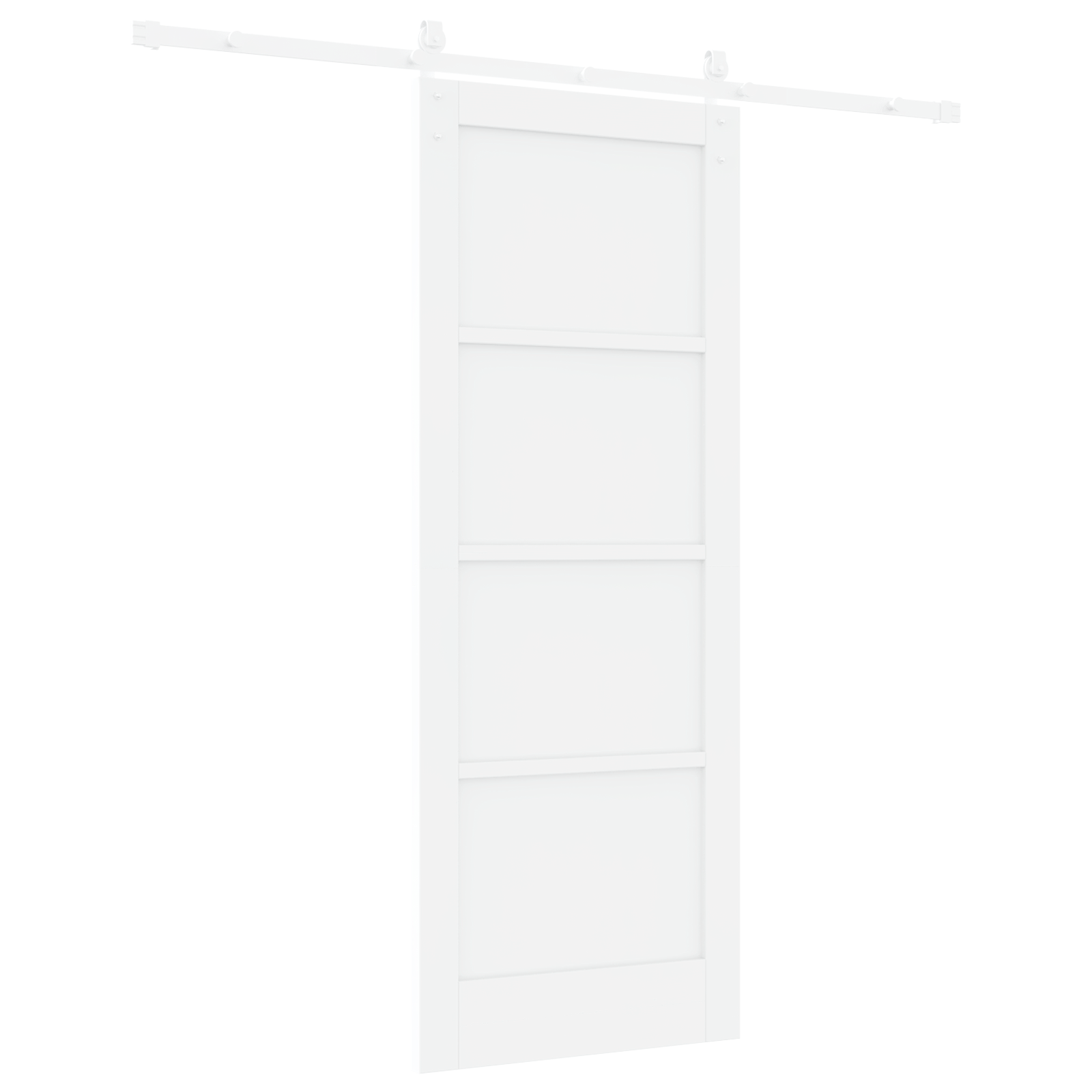 Sliding Door with Hardware Set White 78x202 cm Solid Wood Pine - Image 6