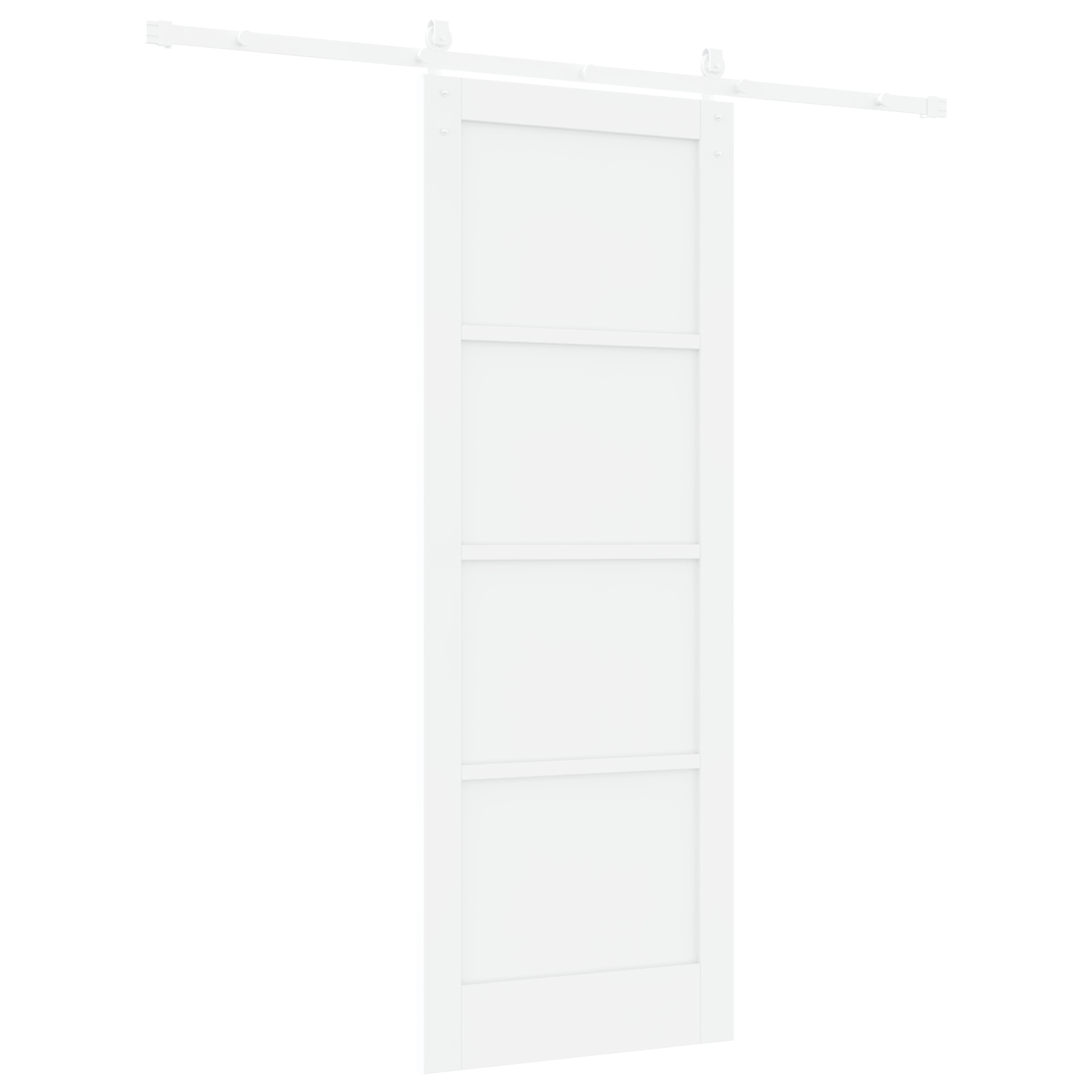 Sliding Door with Hardware Set White 78x211 cm Solid Pine - Image 6