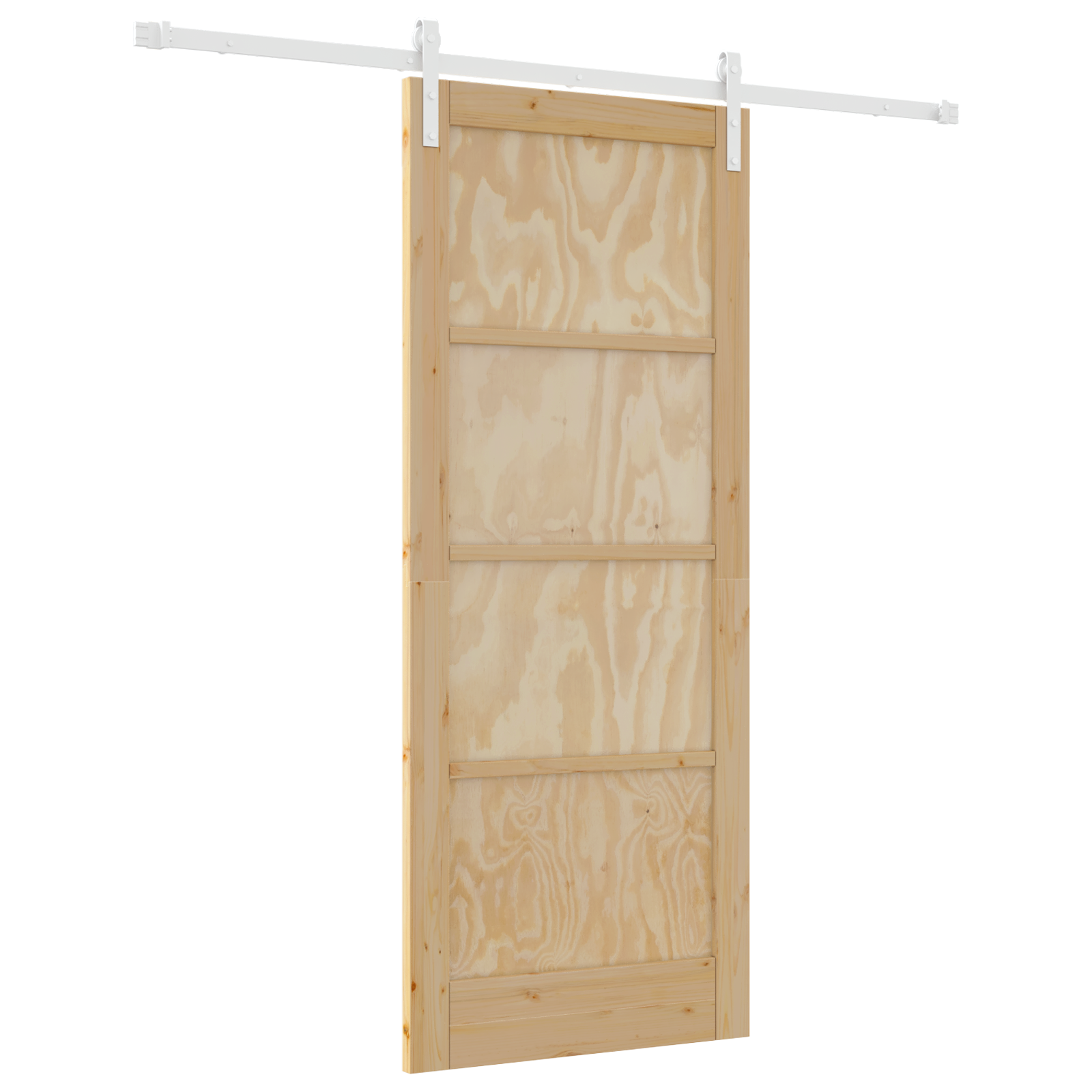 Sliding Door with Hardware Set 83x202 cm Solid Wood Pine - Image 2