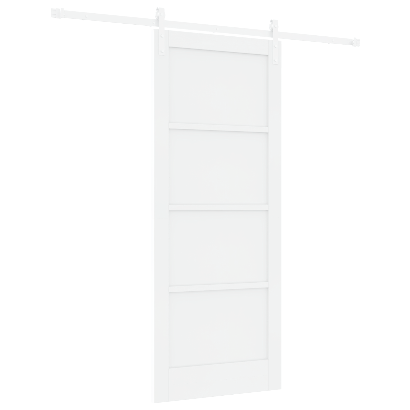 Sliding Door with Hardware Set White 83x202 cm Solid Wood Pine - Image 2