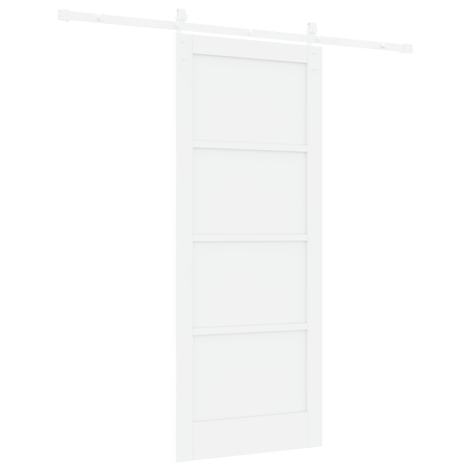 Sliding Door with Hardware Set White 83x202 cm Solid Wood Pine - Image 6