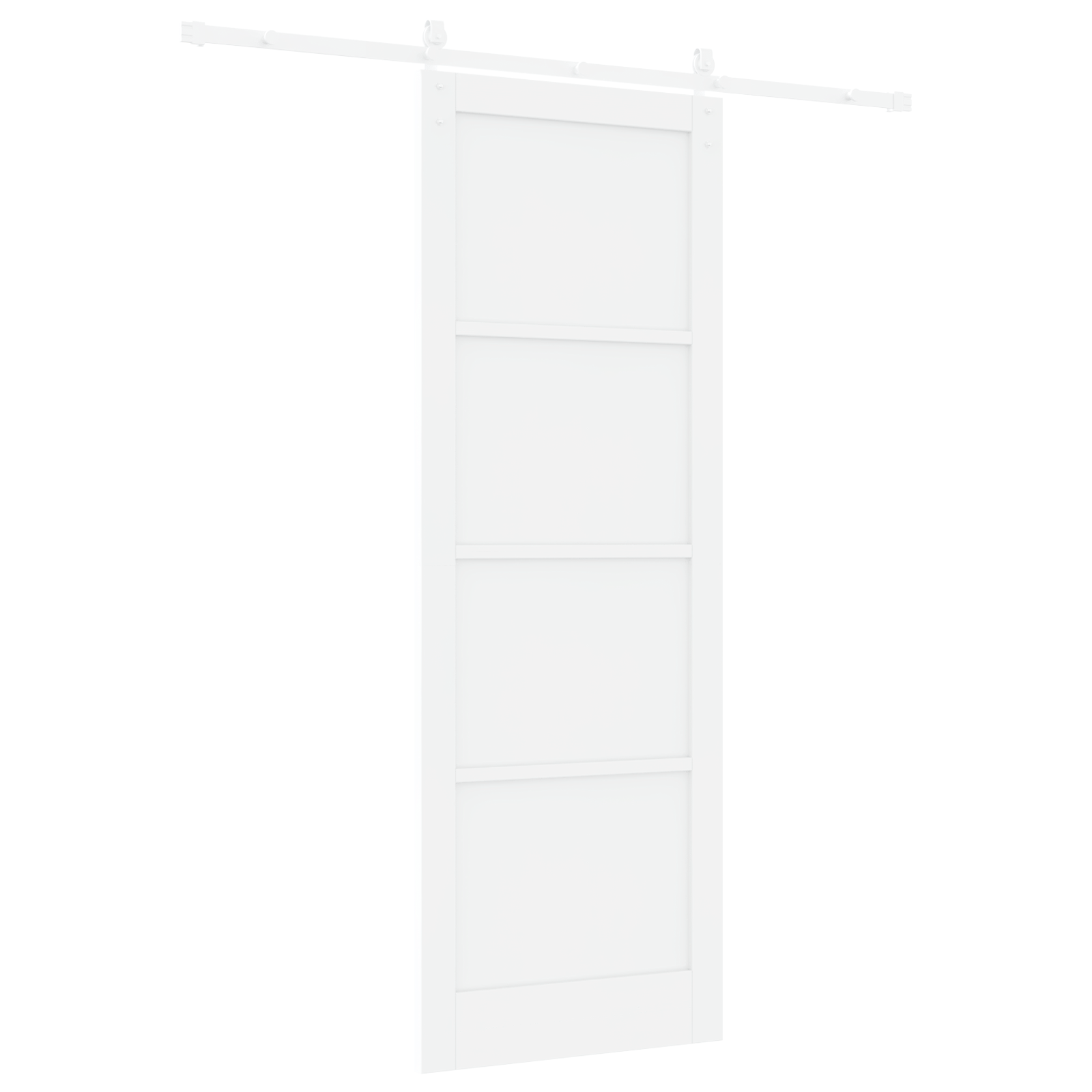 Sliding Door with Hardware Set White 83x232 cm Solid Wood Pine - Image 6