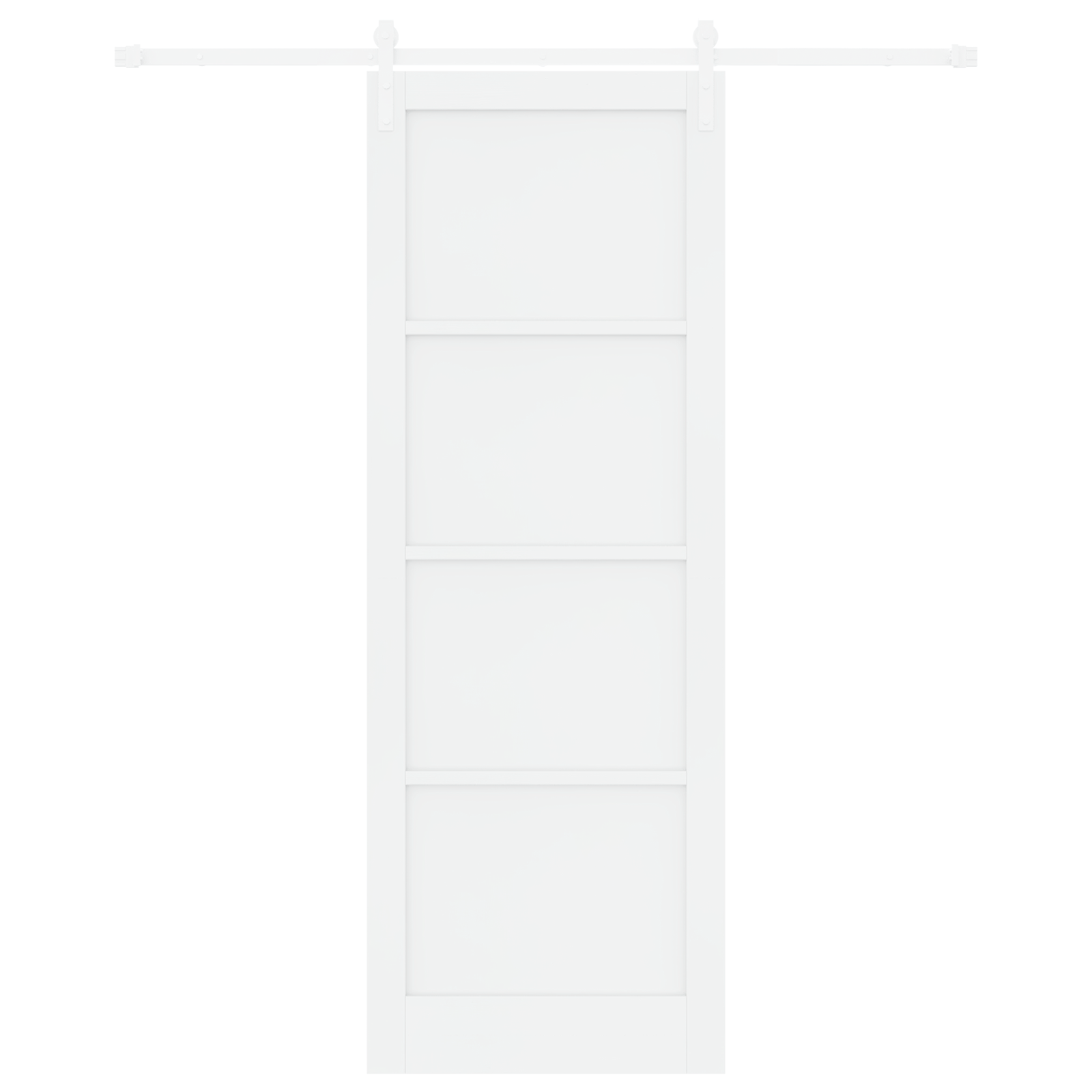 Sliding Door with Hardware Set White 83x232 cm Solid Wood Pine - Image 4