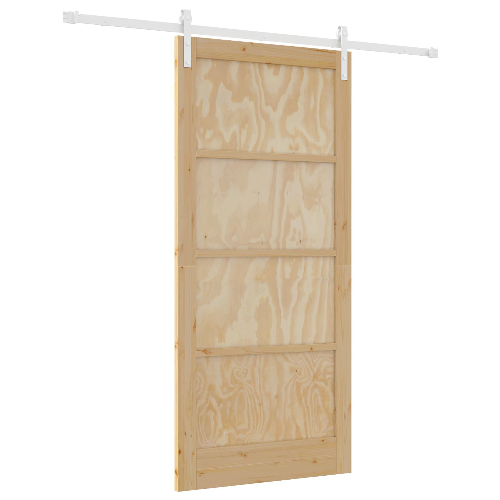 Sliding Door with Hardware Set 93x202 cm Solid Wood Pine - Image 2