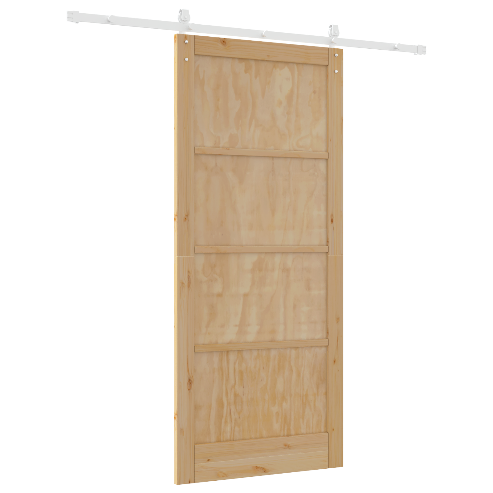Sliding Door with Hardware Set 93x211 cm Solid Wood Pine - Image 6