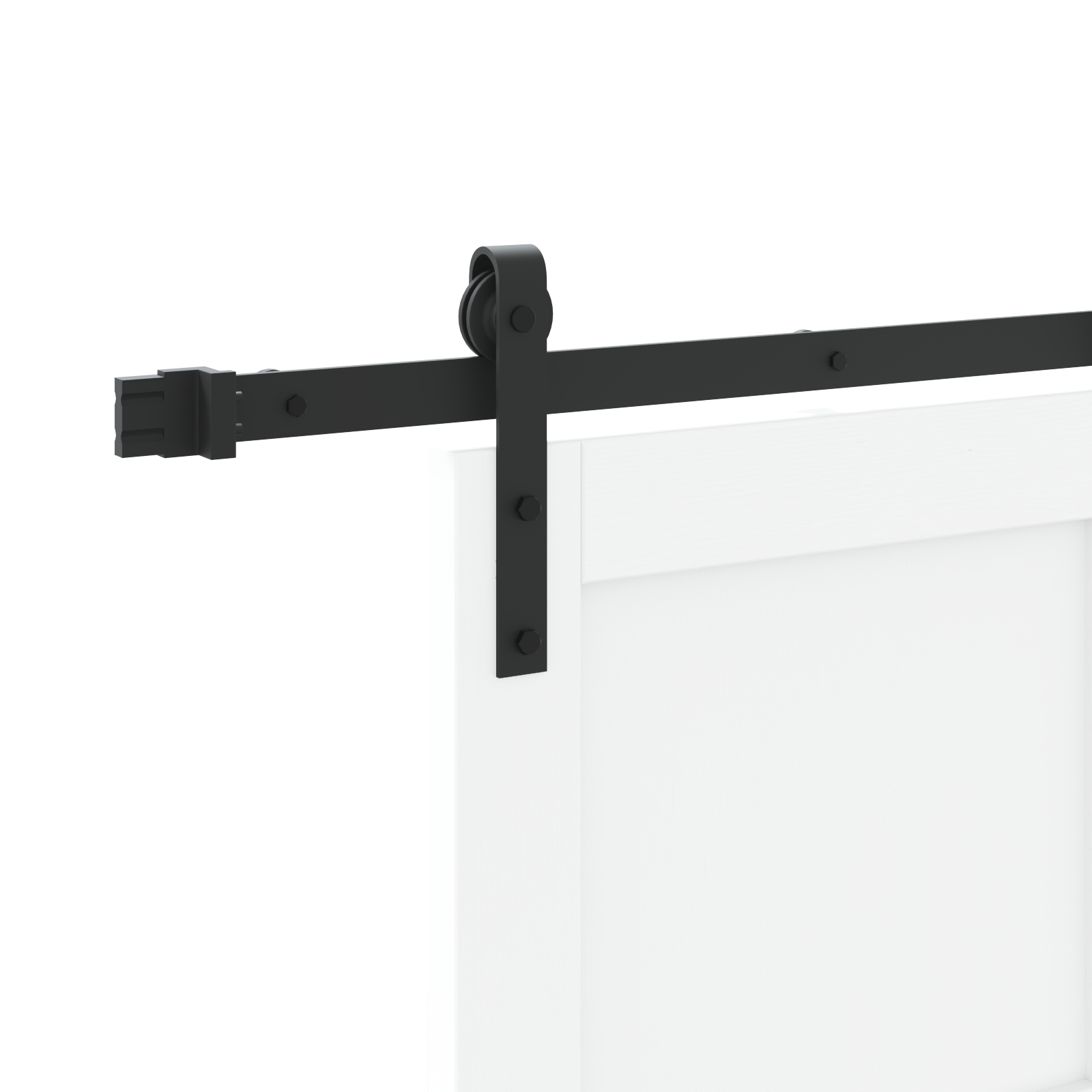 Sliding Door with Hardware Set White 93x211 cm Solid Pine - Image 10