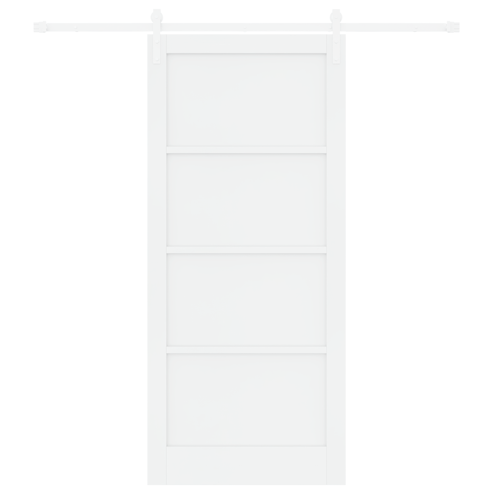 Sliding Door with Hardware Set White 93x211 cm Solid Pine - Image 4