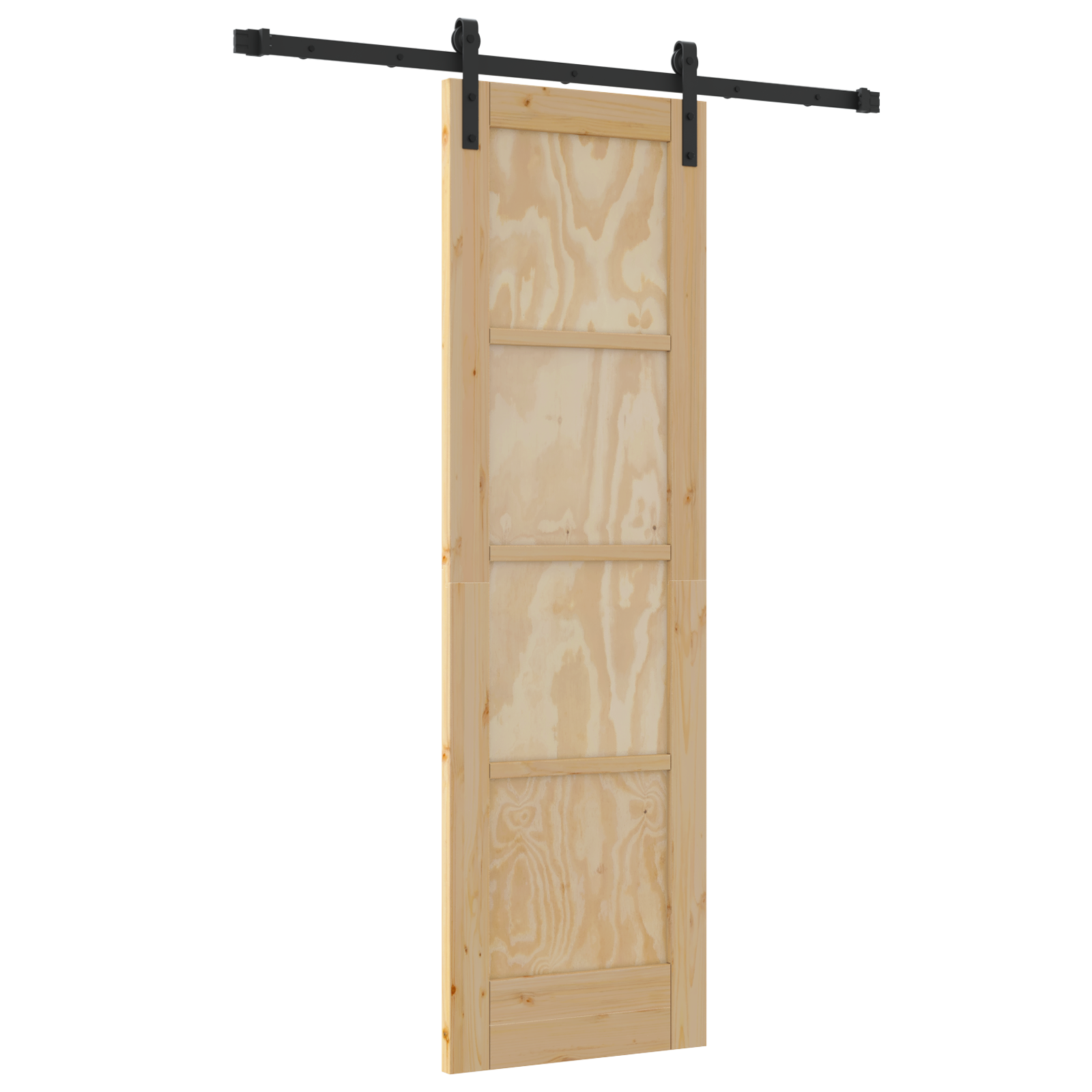 Sliding Door with Hardware Set 61x198.5 cm Solid Wood Pine - Image 2