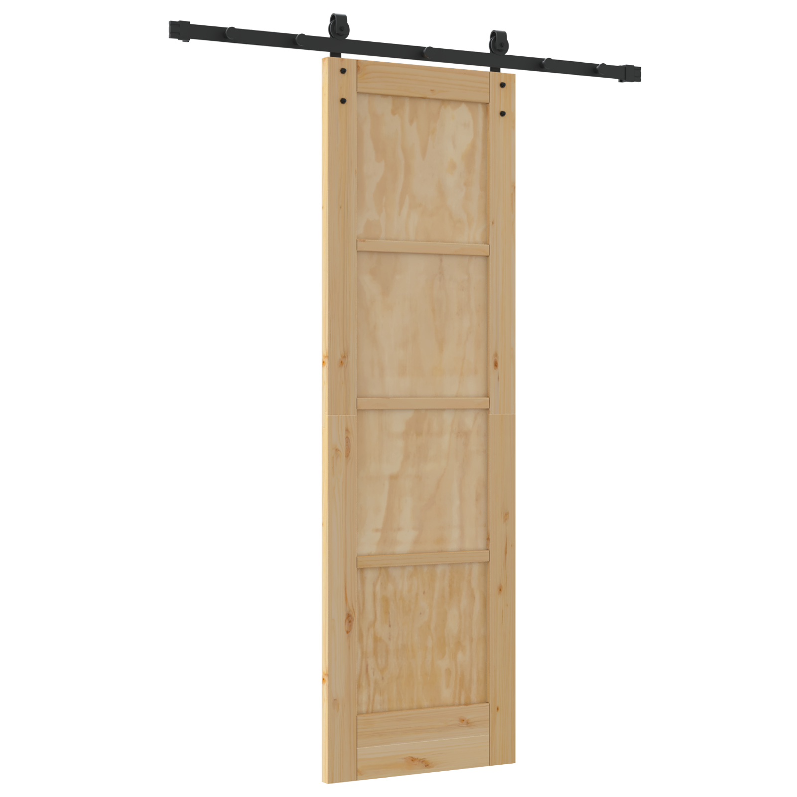 Sliding Door with Hardware Set 61x198.5 cm Solid Wood Pine - Image 6