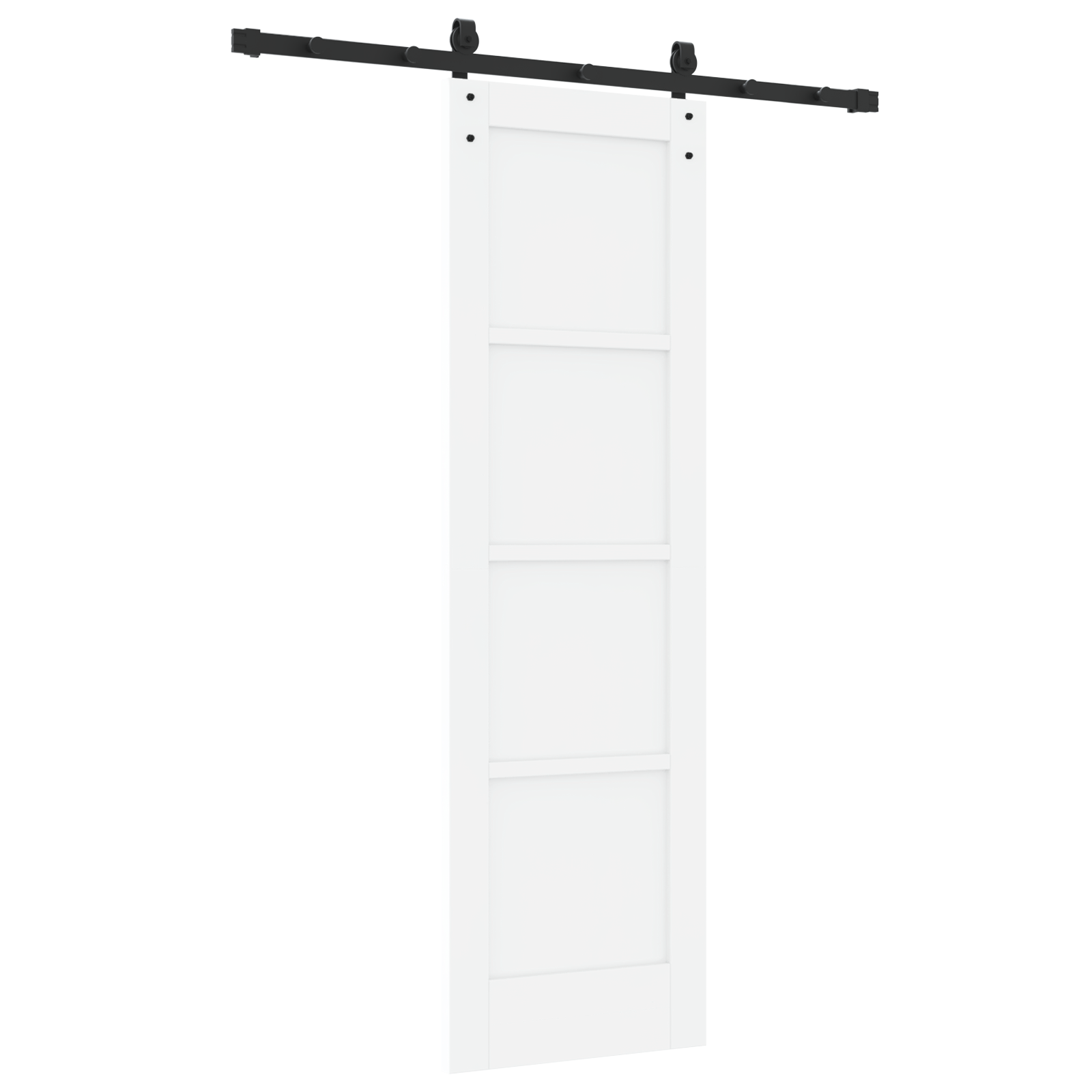Sliding Door with Hardware Set White 61x198.5 cm Solid Wood Pine - Image 6