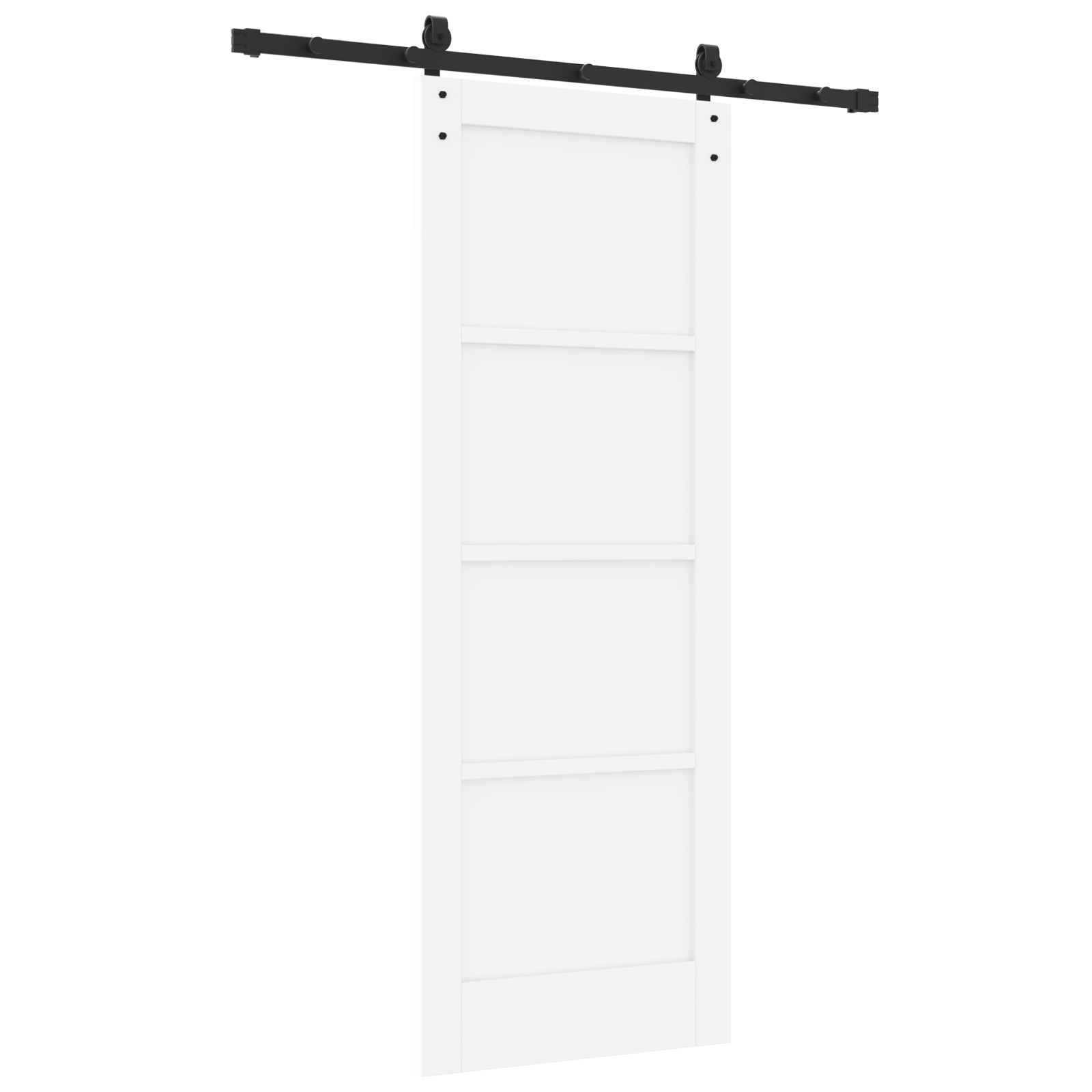 Sliding Door with Hardware Set White 73.5 x 198.5 cm Solid Wood Pine - Image 6