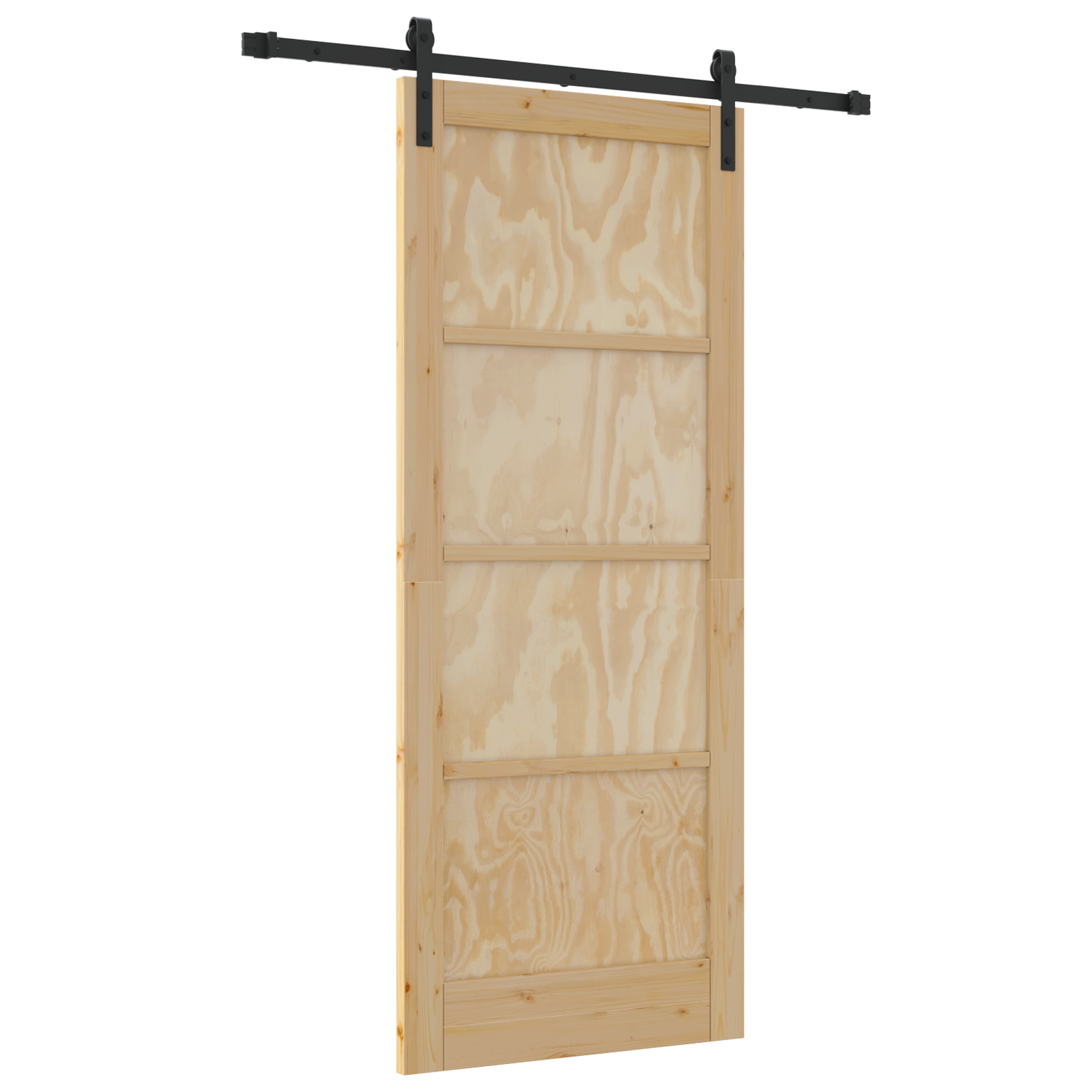 Sliding Door with Hardware Set 83x202 cm Solid Wood Pine - Image 2