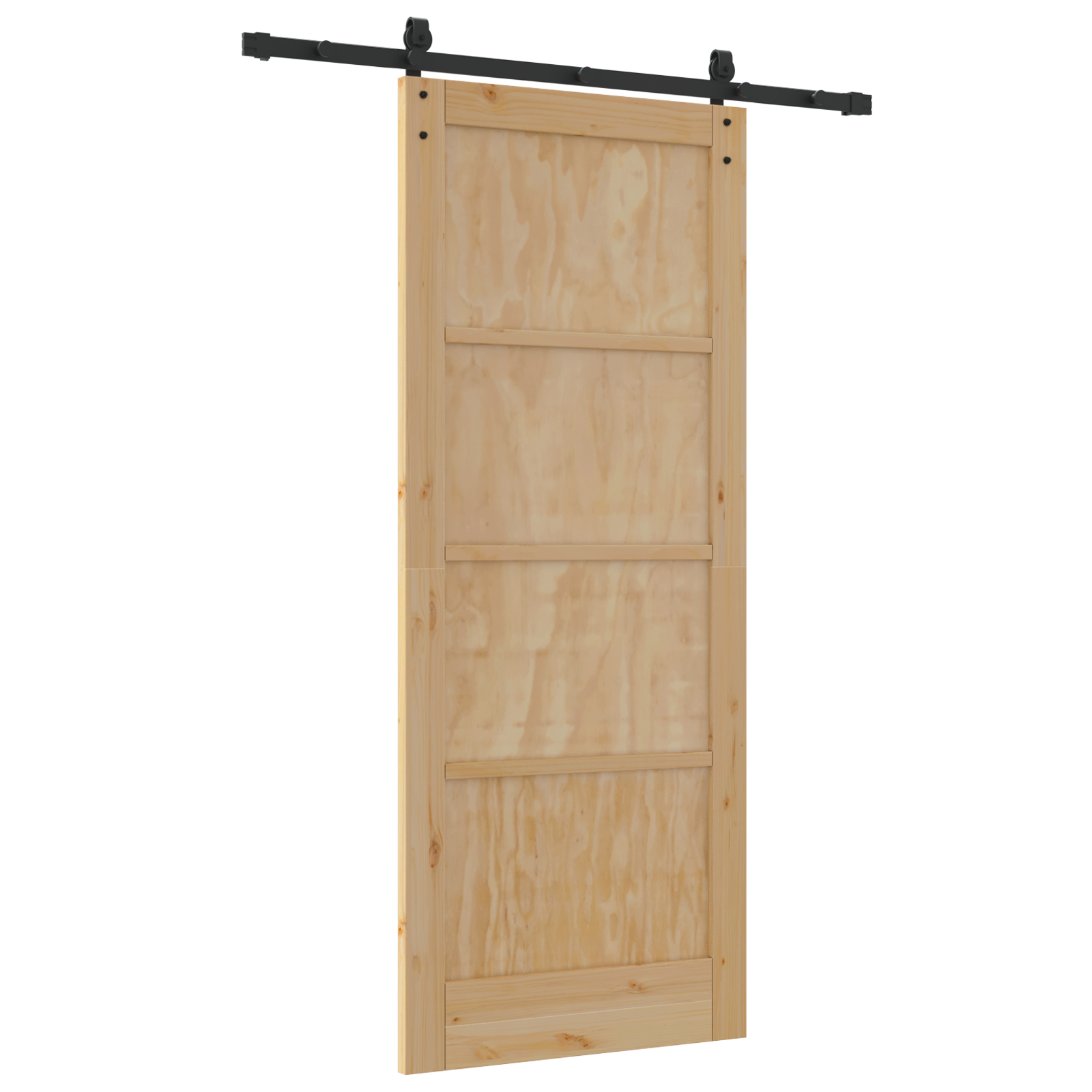 Sliding Door with Hardware Set 83x202 cm Solid Wood Pine - Image 6