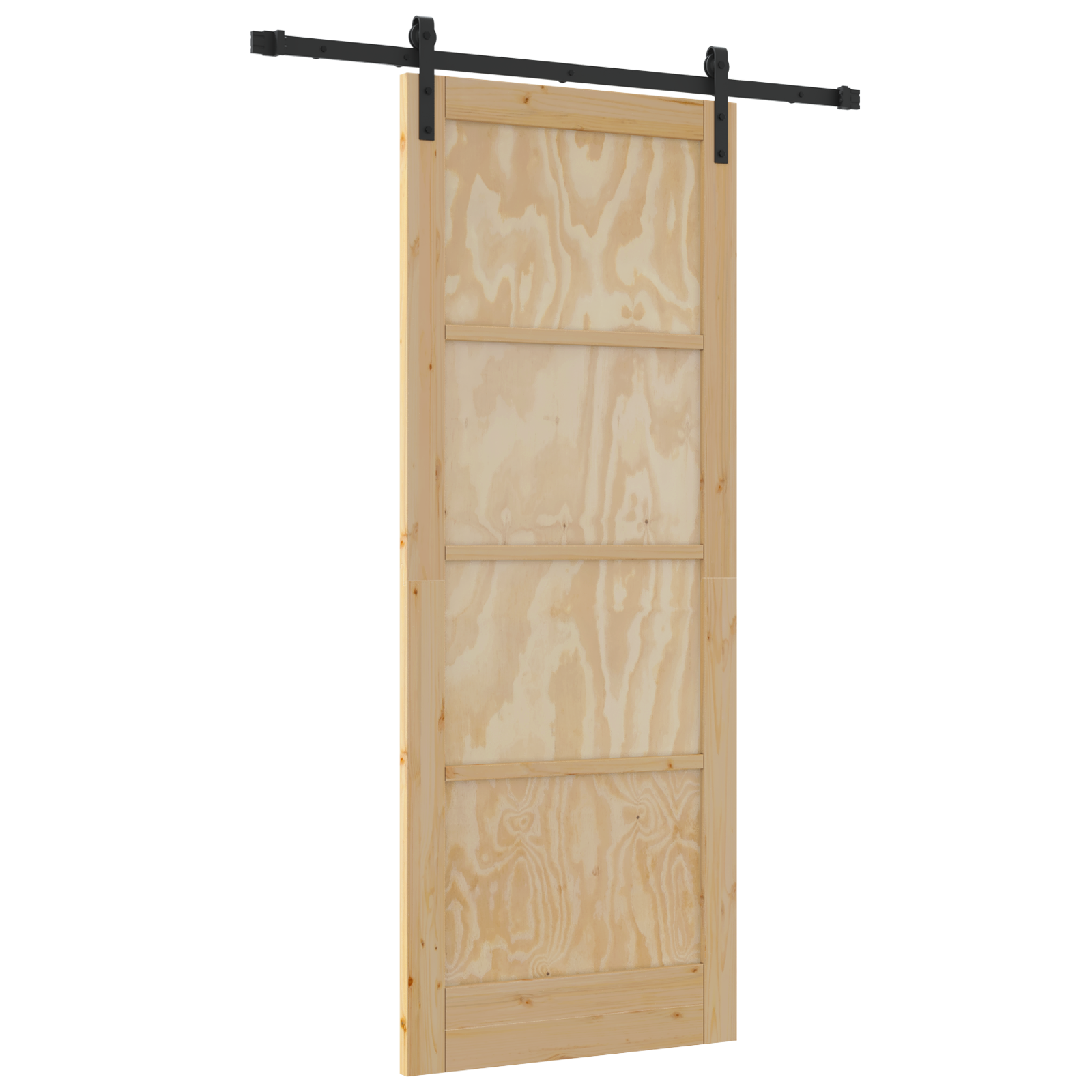 Sliding Door with Hardware Set 83x211 cm Solid Wood Pine - Image 2