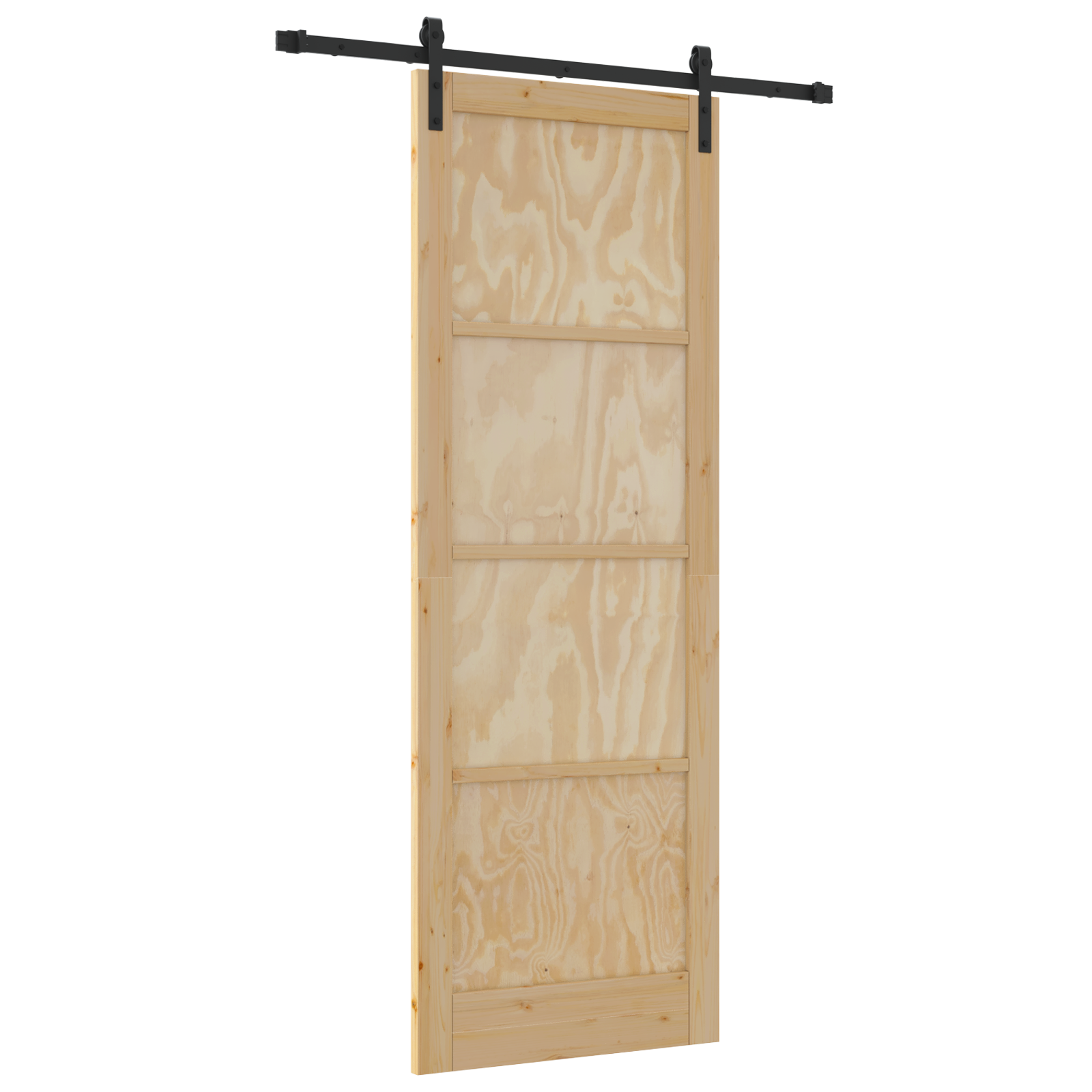 Sliding Door with Hardware Set 83x232 cm Solid Wood Pine - Image 2