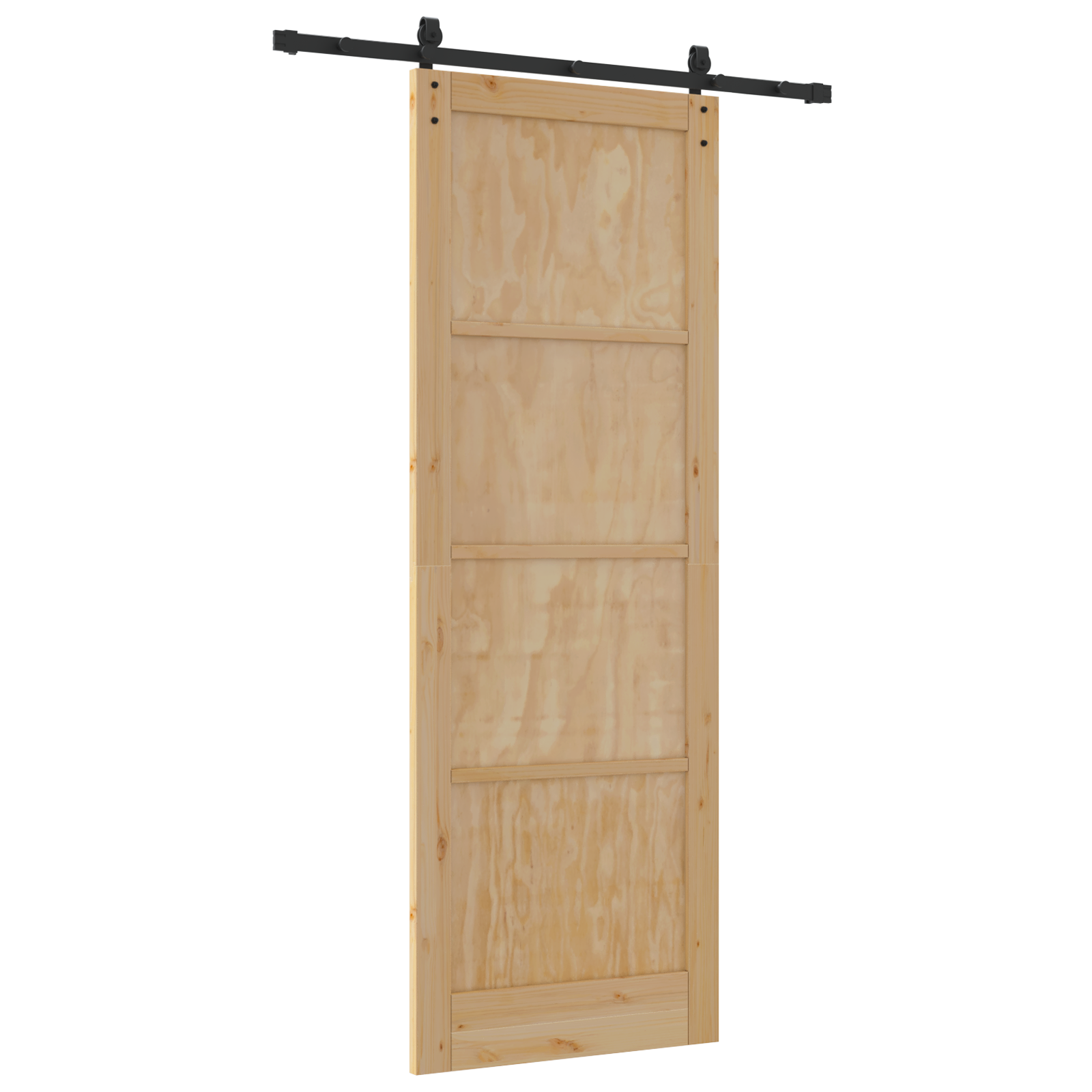 Sliding Door with Hardware Set 83x232 cm Solid Wood Pine - Image 6