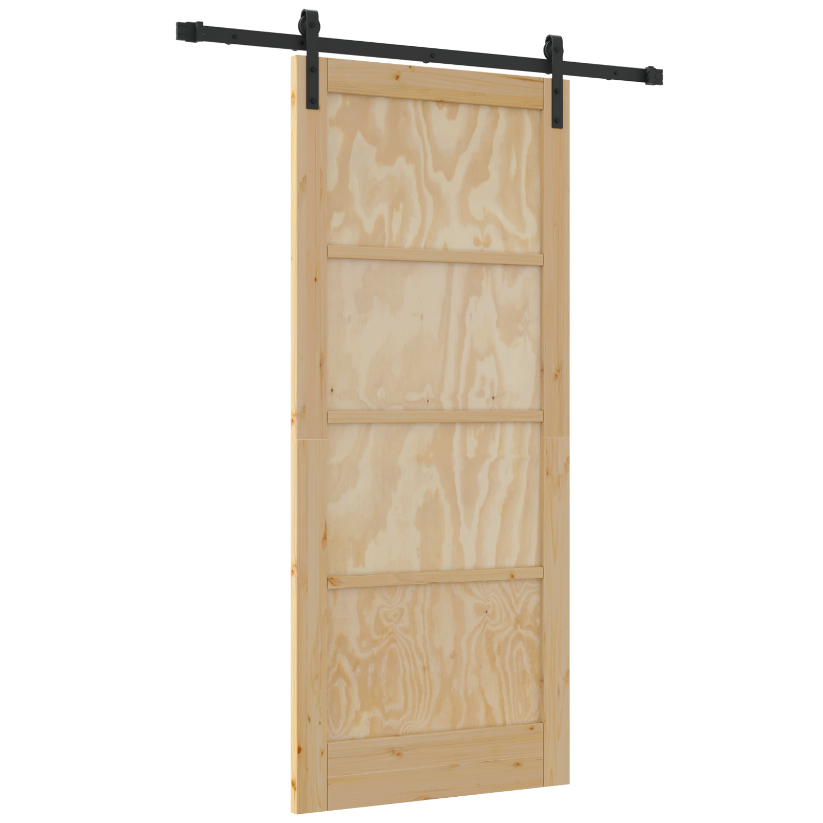 Sliding Door with Hardware Set 86x198.5 cm Solid Wood Pine - Image 2