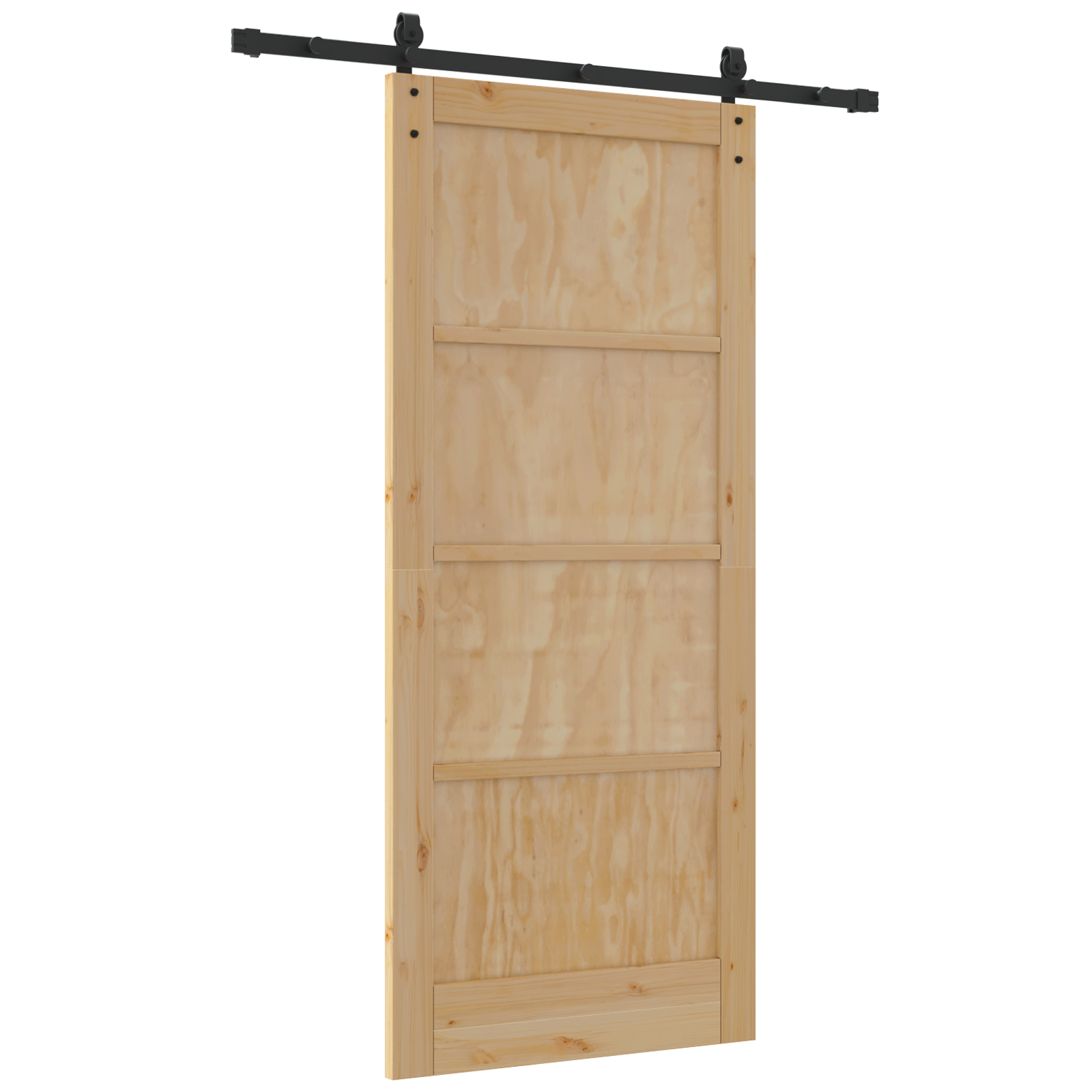Sliding Door with Hardware Set 86x198.5 cm Solid Wood Pine - Image 6