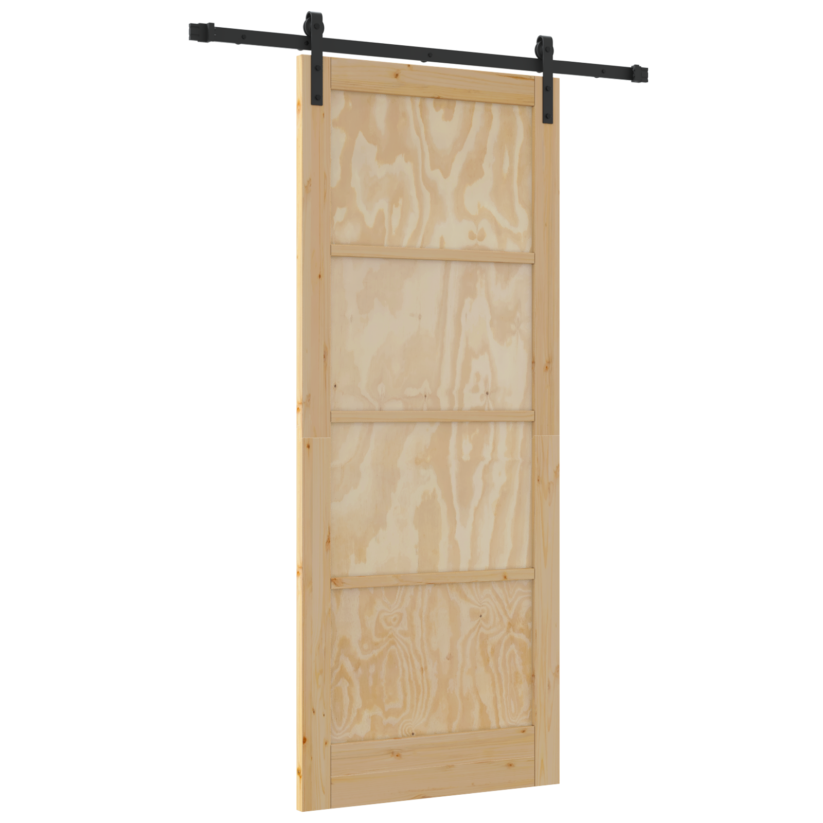 Sliding Door with Hardware Set 86x211 cm Solid Wood Pine - Image 2