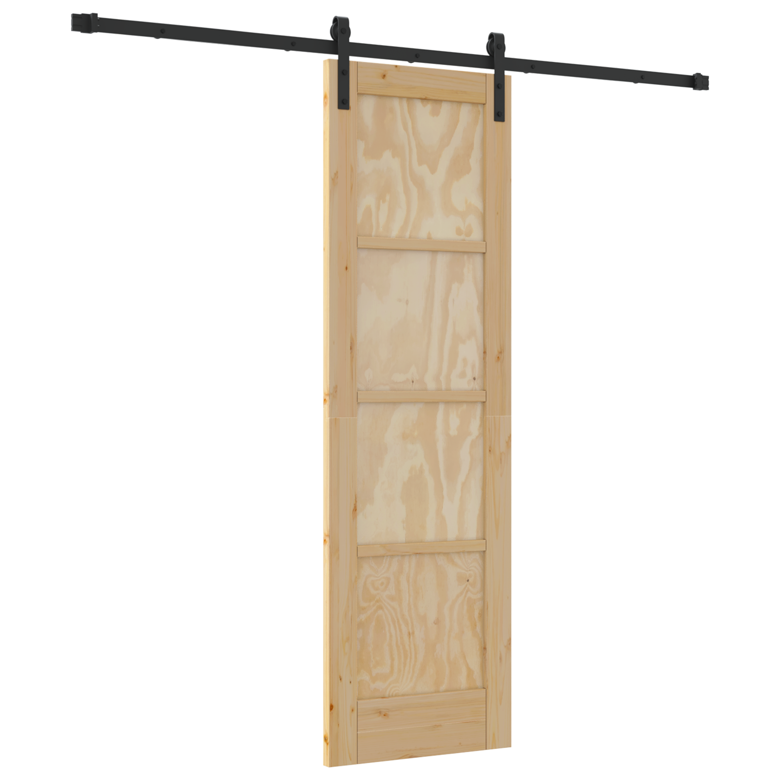 Sliding Door with Hardware Set 61x198,5 cm Solid Wood Pine - Image 2