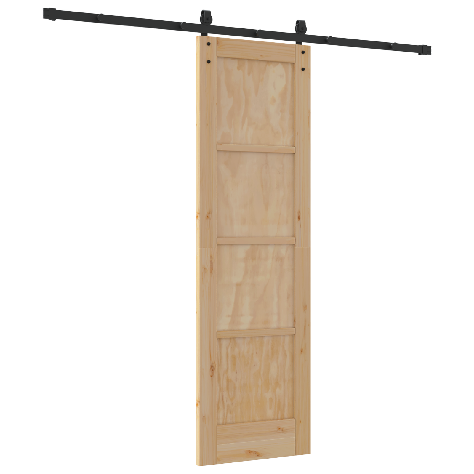 Sliding Door with Hardware Set 61x198,5 cm Solid Wood Pine - Image 6