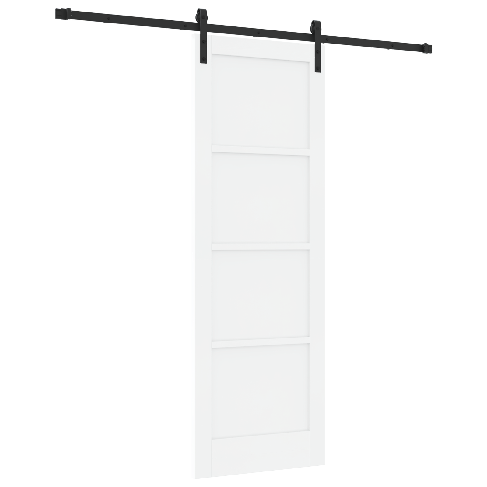 Sliding Door with Hardware Set White 73,5x211 cm Solid Wood Pine - Image 2