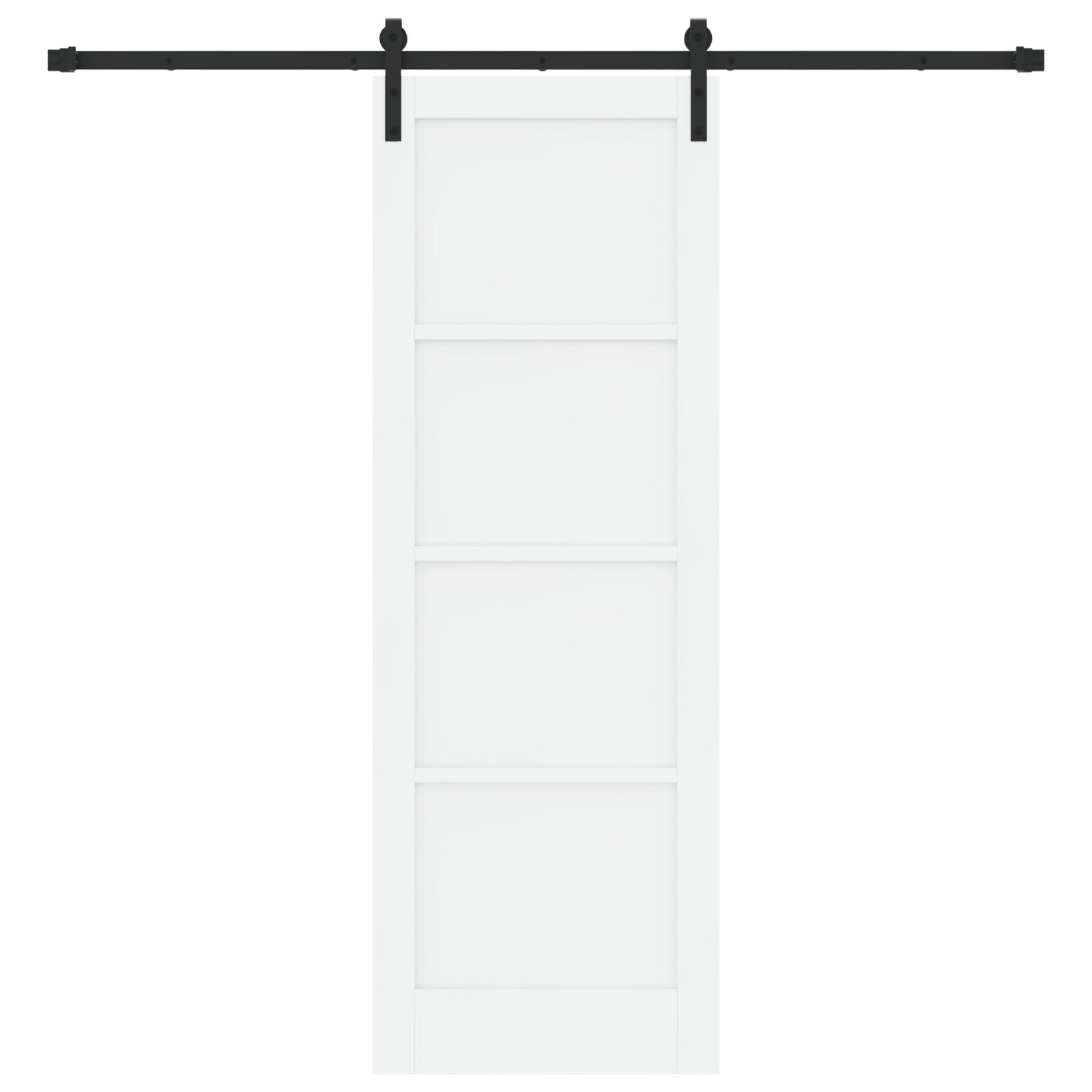 Sliding Door with Hardware Set White 73,5x211 cm Solid Wood Pine - Image 4